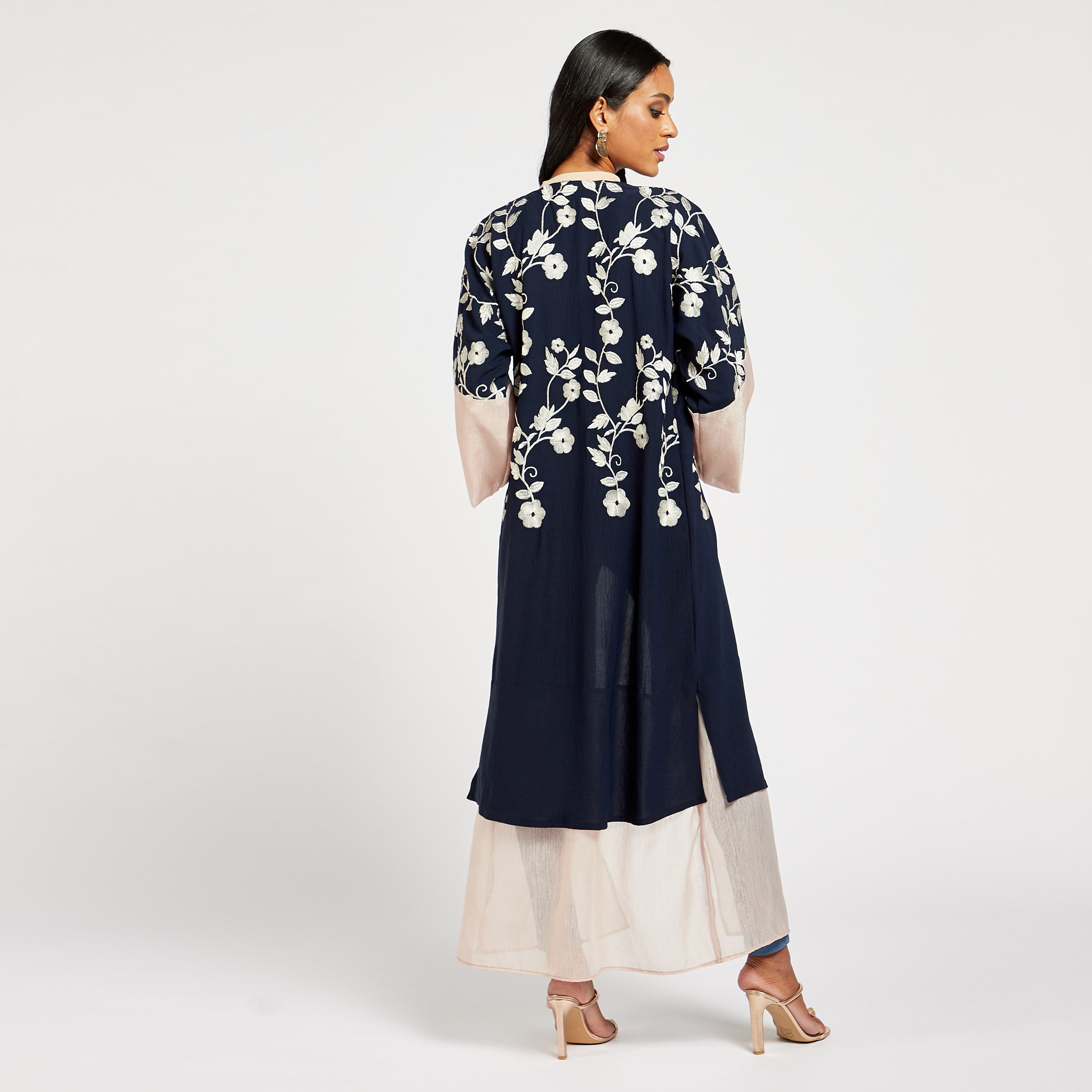 Malikah Embroidered Open Front Abaya-women-arabicclothing-abayas-image-1