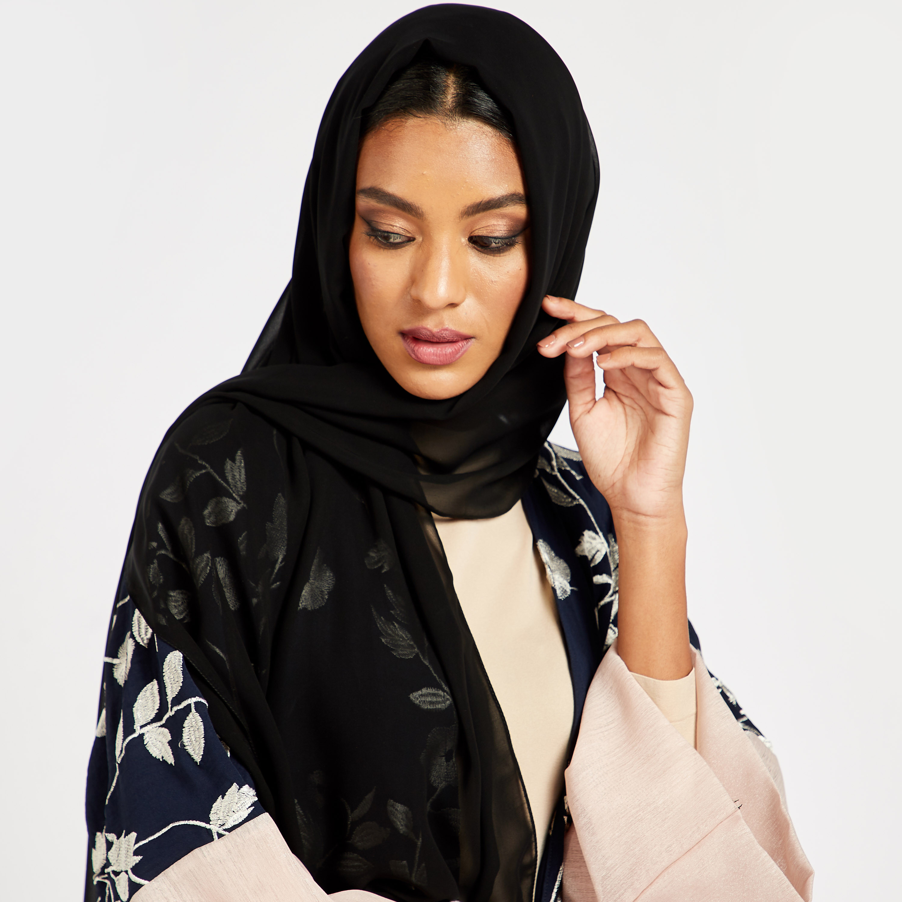 Malikah Embroidered Open Front Abaya-women-arabicclothing-abayas-image-5