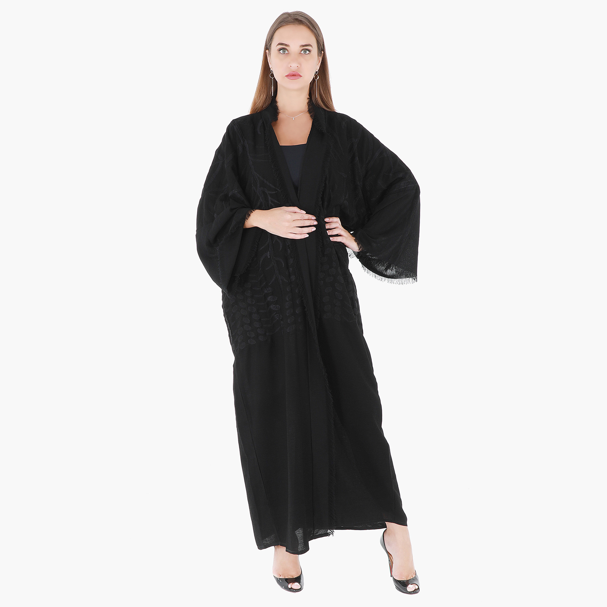 عباية مطرّزة ومفتوحة من الأمام من مليكة-women-arabicclothing-abayas-image-4