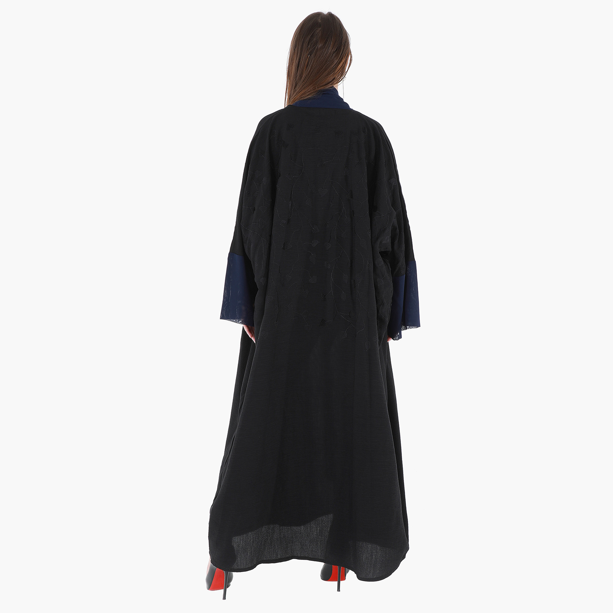 Malikah Embroidered V-neck Abaya-women-arabicclothing-abayas-image-3