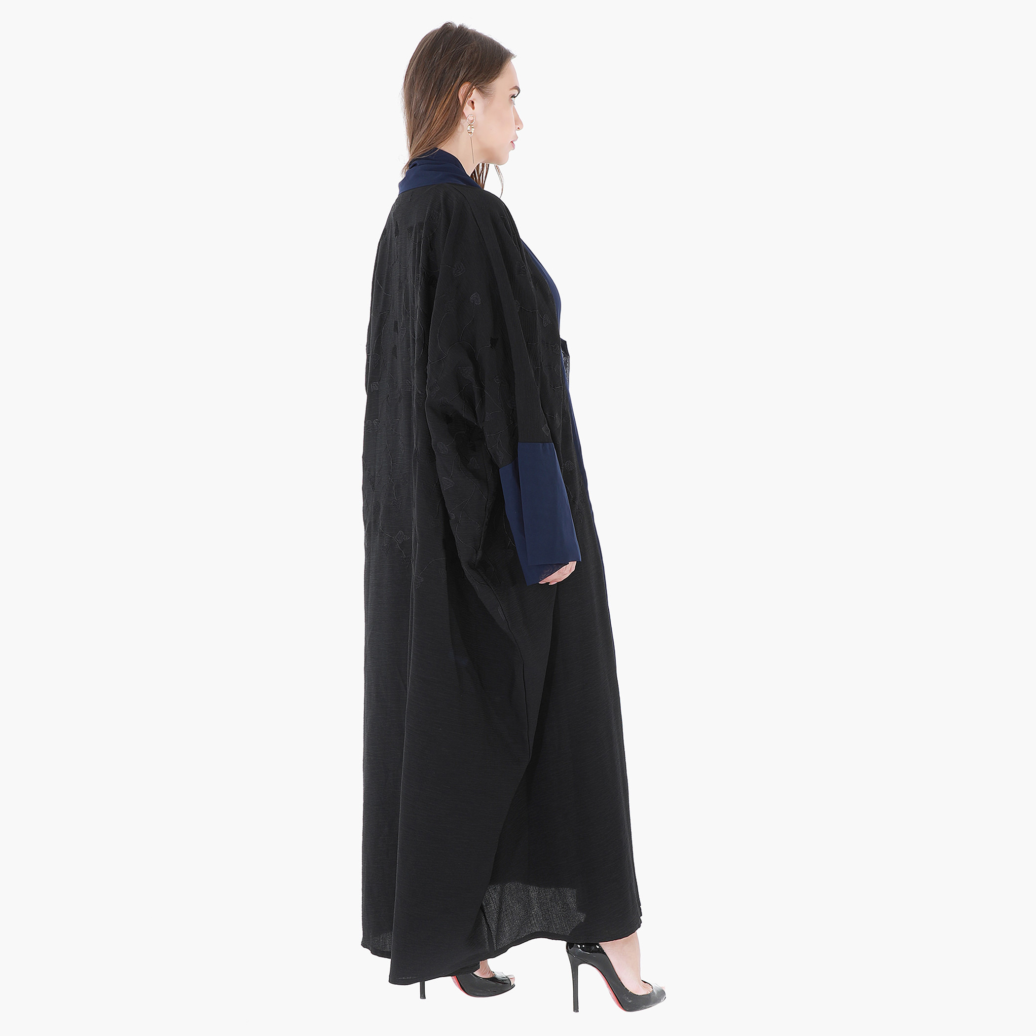 Malikah Embroidered V-neck Abaya-women-arabicclothing-abayas-image-4