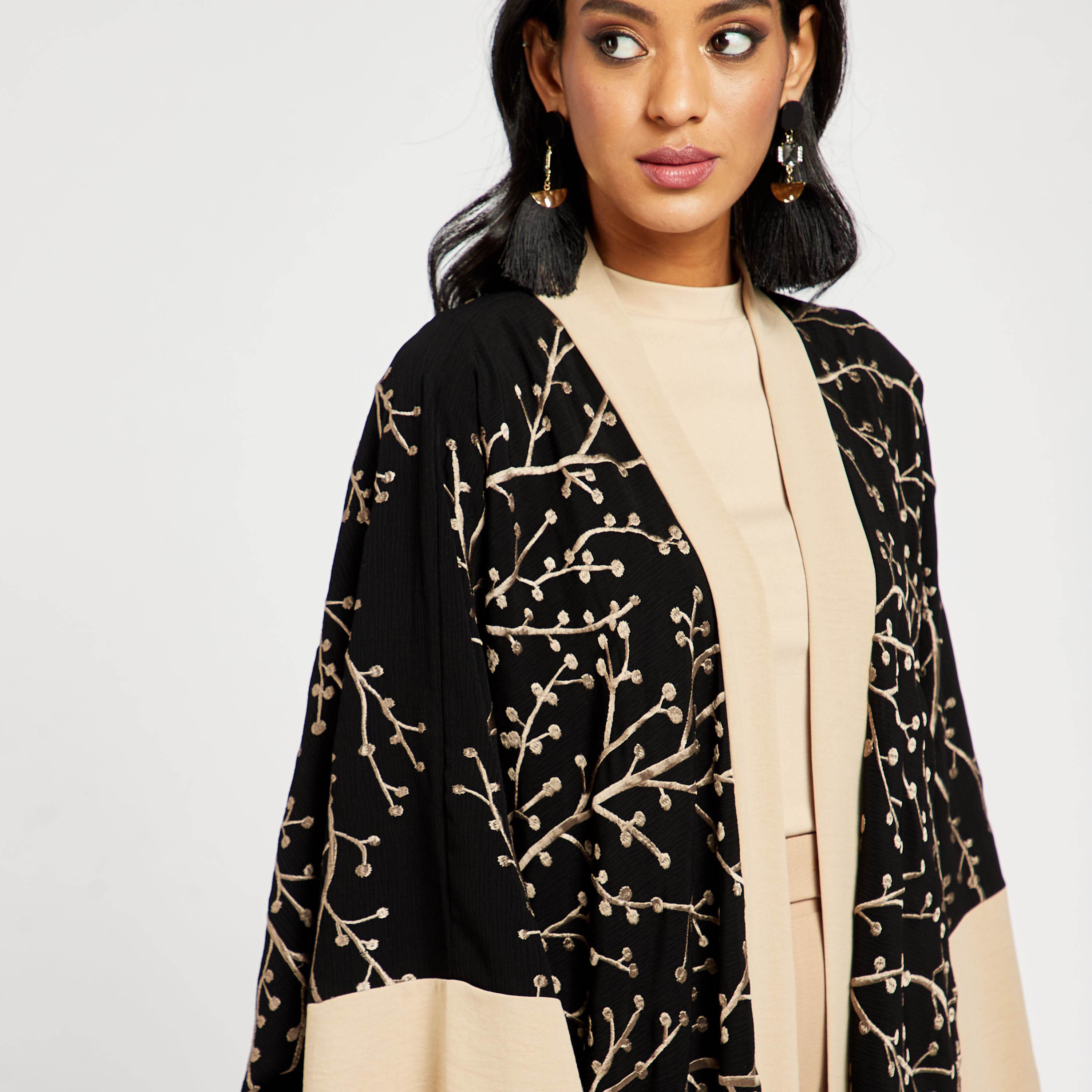 Malikah Embroidered Open Front Abaya-women-arabicclothing-abayas-image-2