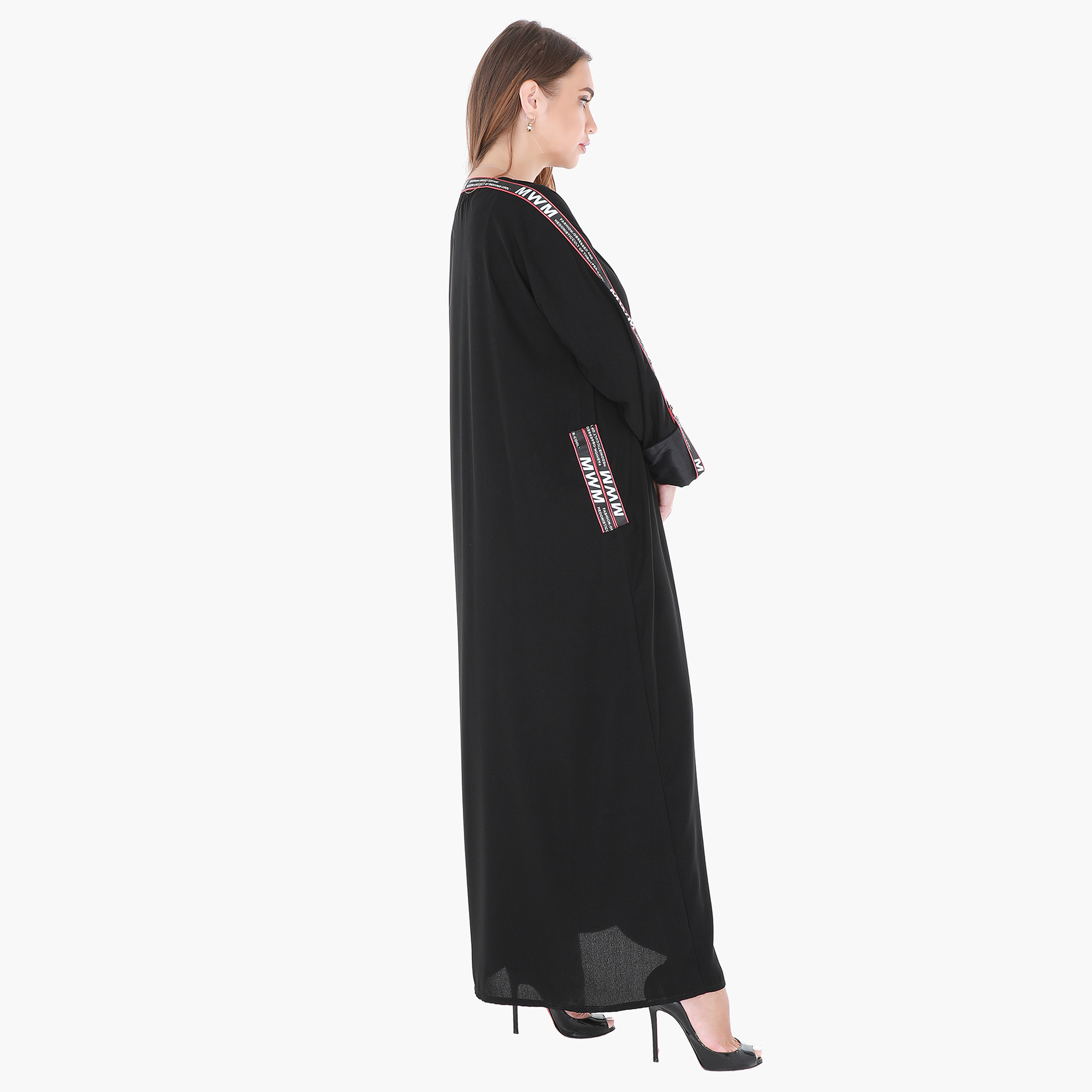 عباية بفتحة أماميّة وطبعات وشريط من مليكة-women-arabicclothing-abayas-image-3