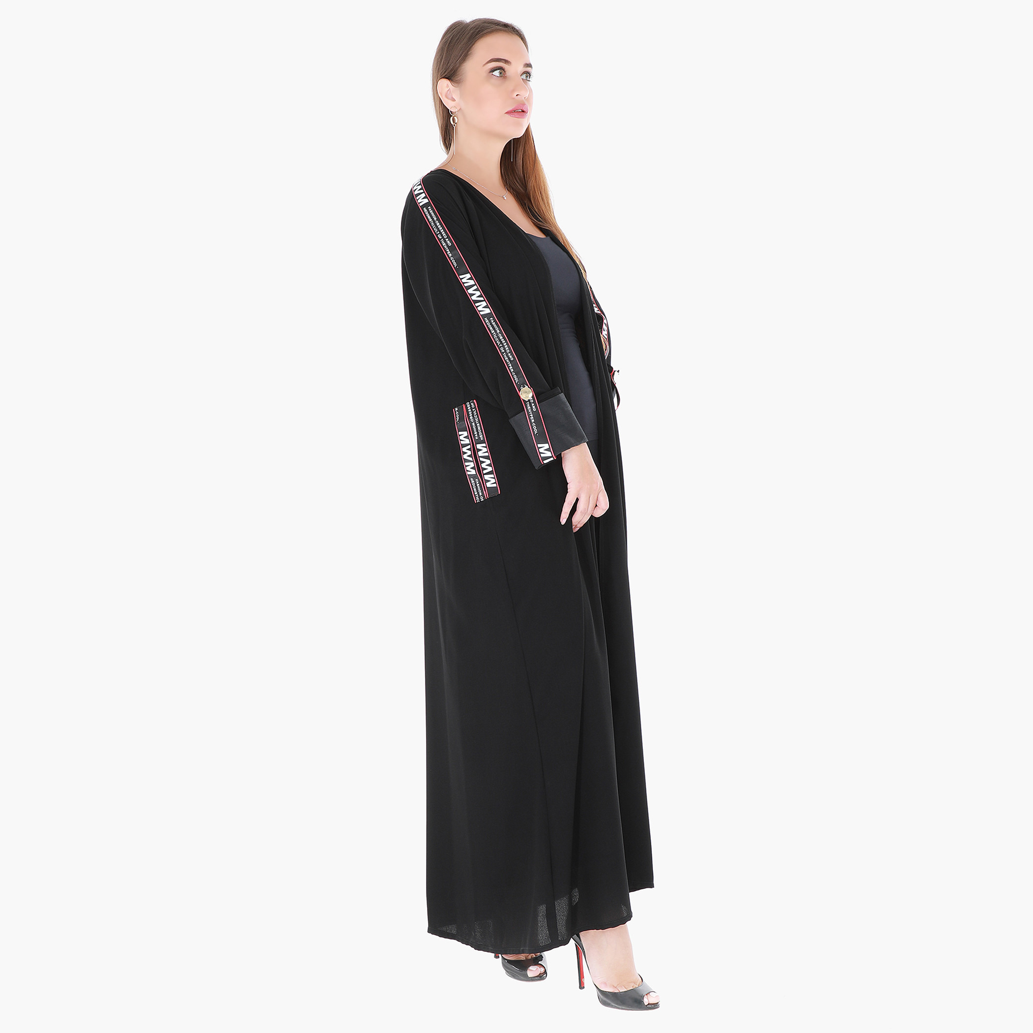 Malikah Open Front Abaya with Tape Detail-women-arabicclothing-abayas-image-4