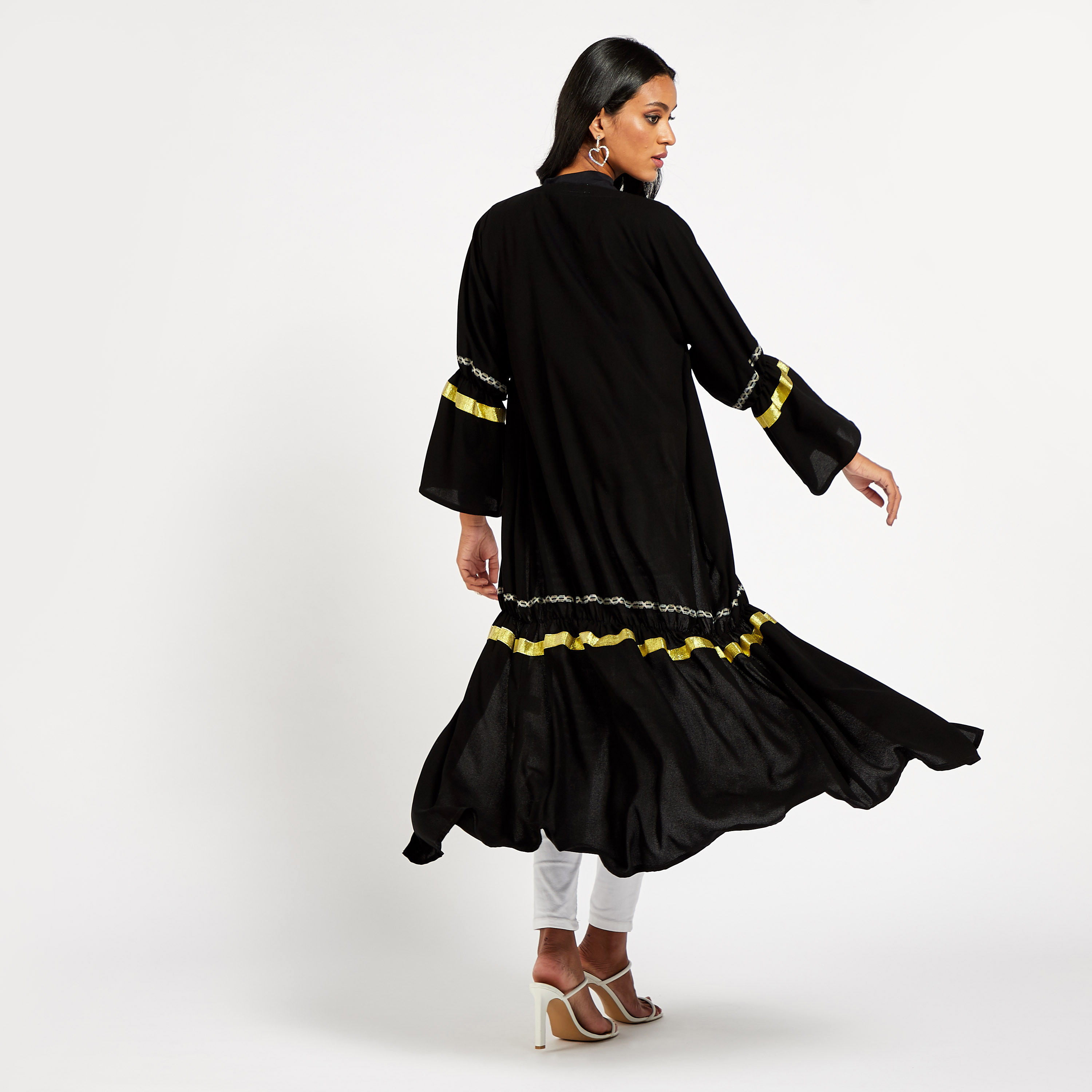 Malikah Solid Open Front Abaya with Tape Detail-women-arabicclothing-abayas-image-4