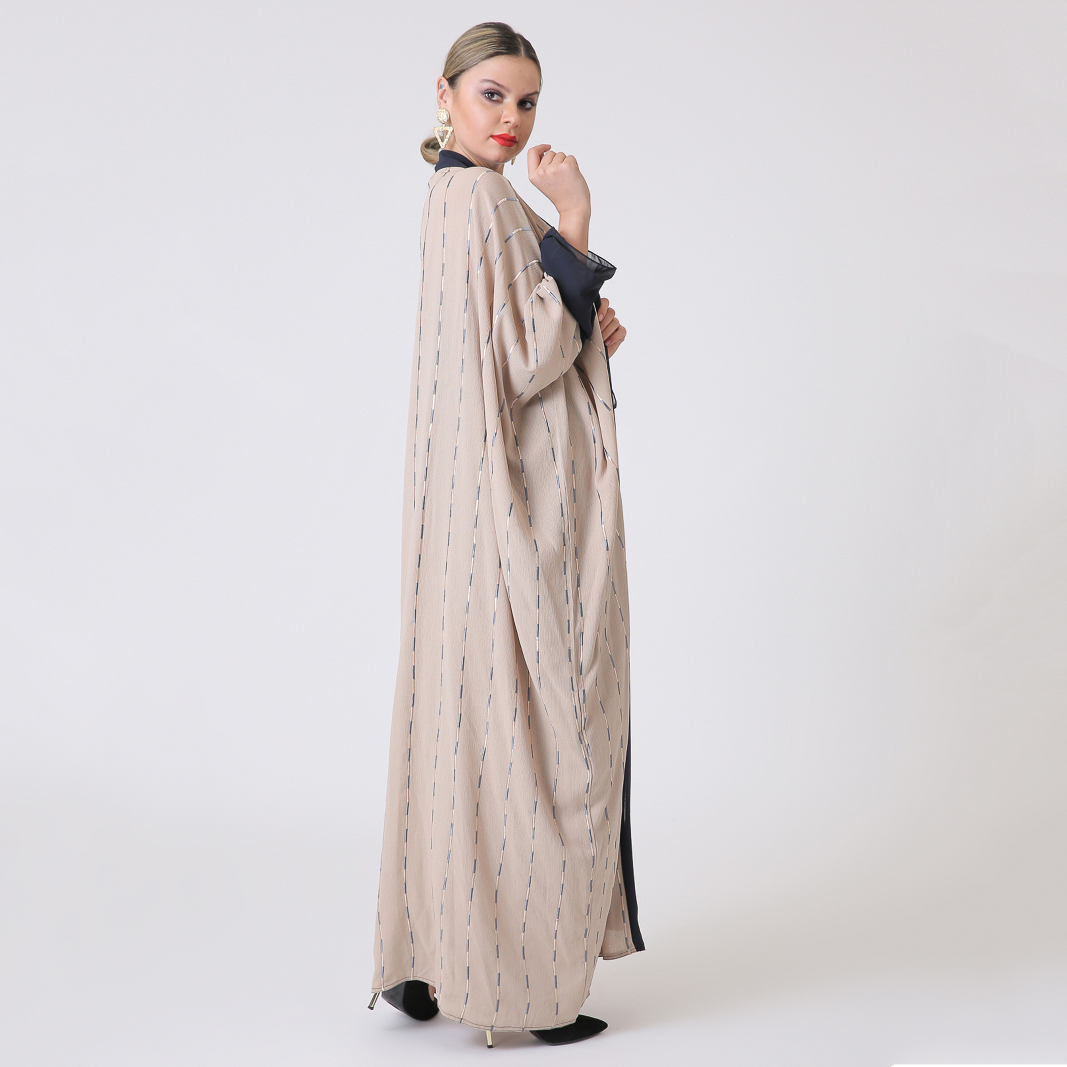 مليكة  اللون البيج طويل عباية-women-arabicclothing-abayas-image-4