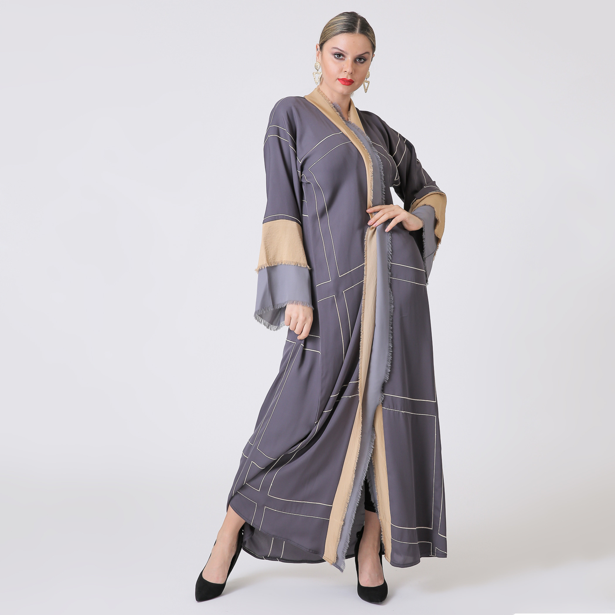مليكة  رمادي طويل عباية-women-arabicclothing-abayas-image-5