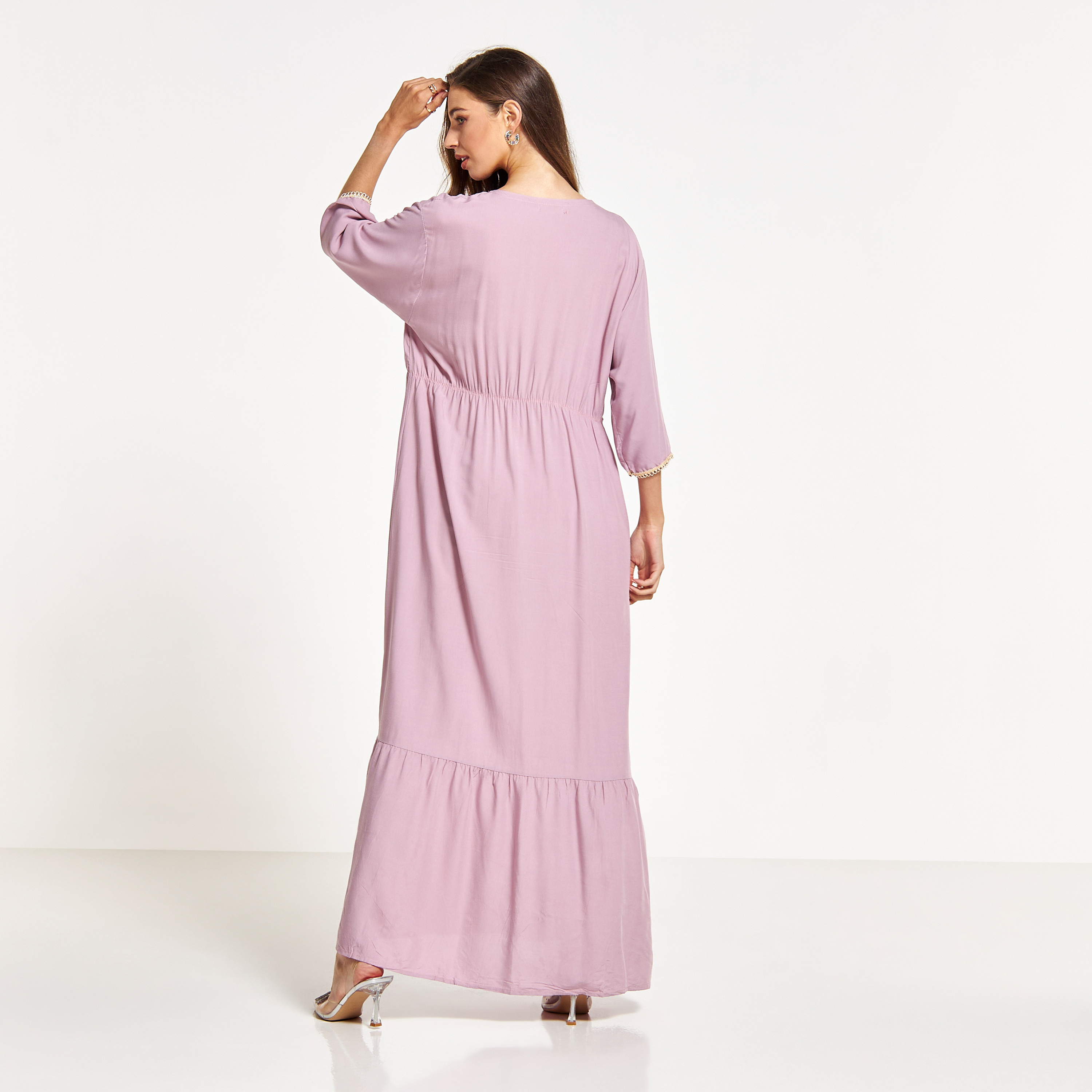 Malikah Embroidered Jalabiya with Drawstring Waist and Front Pockets-women-arabicclothing-jalabiyas-image-2