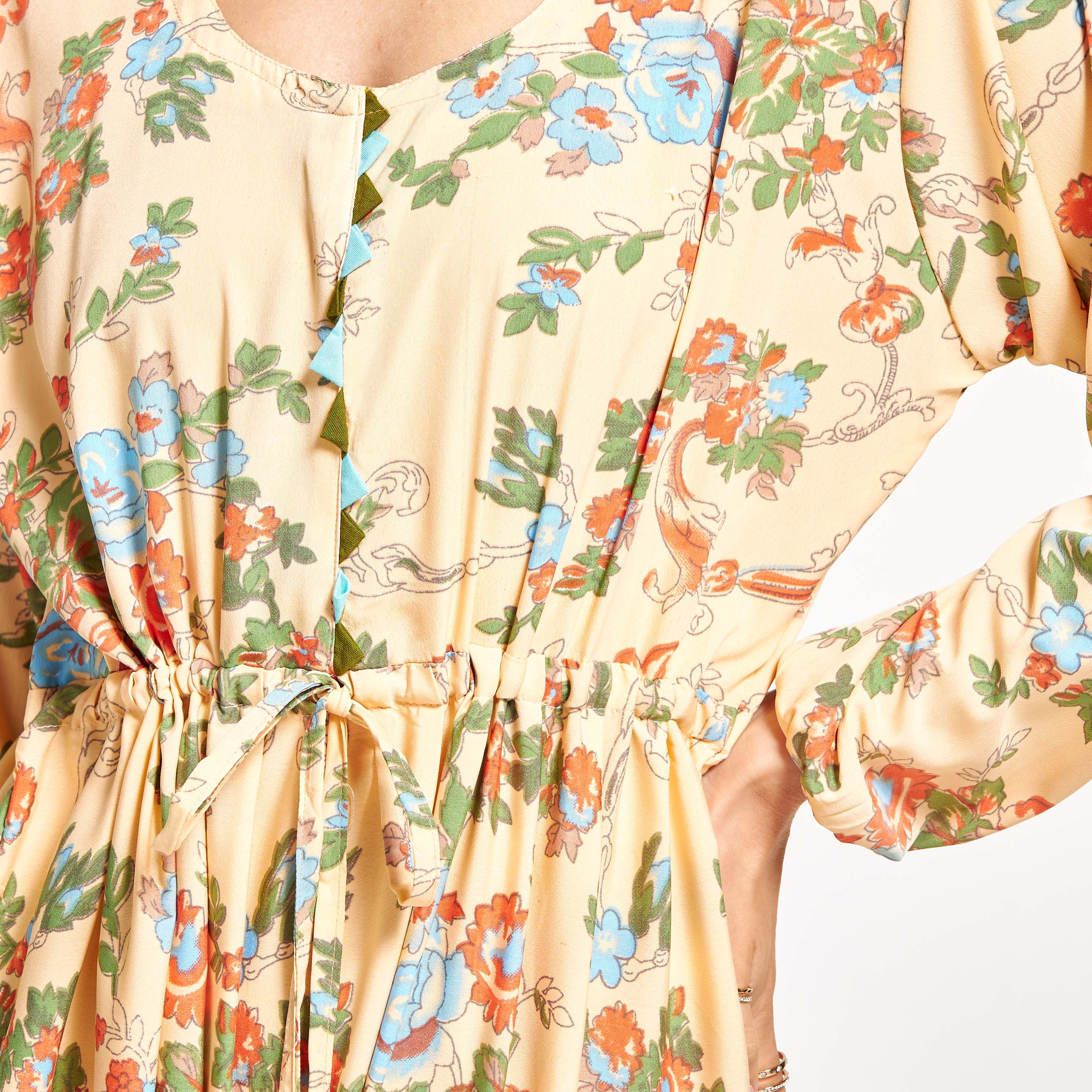 جلابية بخصر رباط وطبعات زهرية من مليكة-women-arabicclothing-jalabiyas-image-5