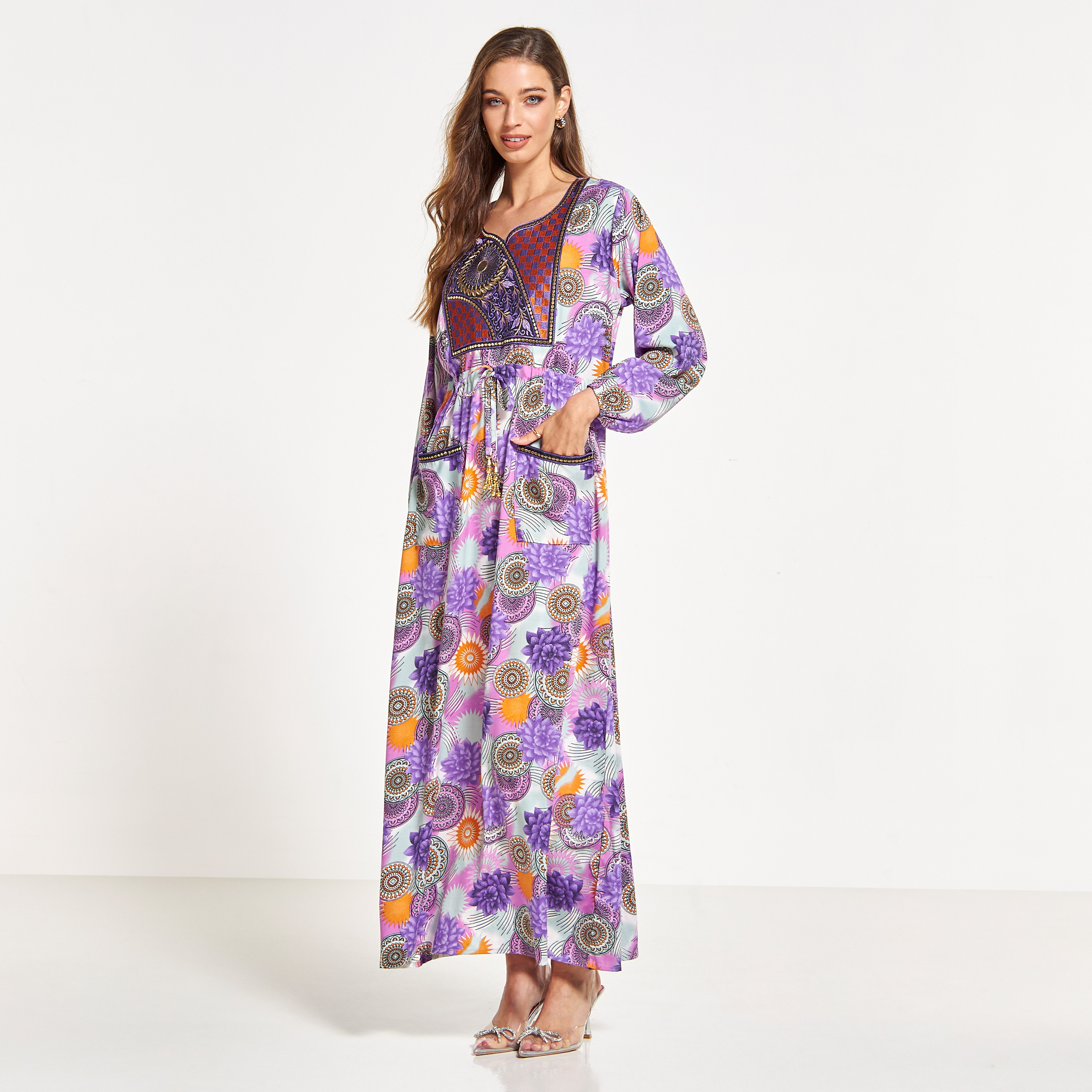 Malikah All Over Print Jalabiya with Embroidered Detail and Pockets-women-arabicclothing-jalabiyas-image-4