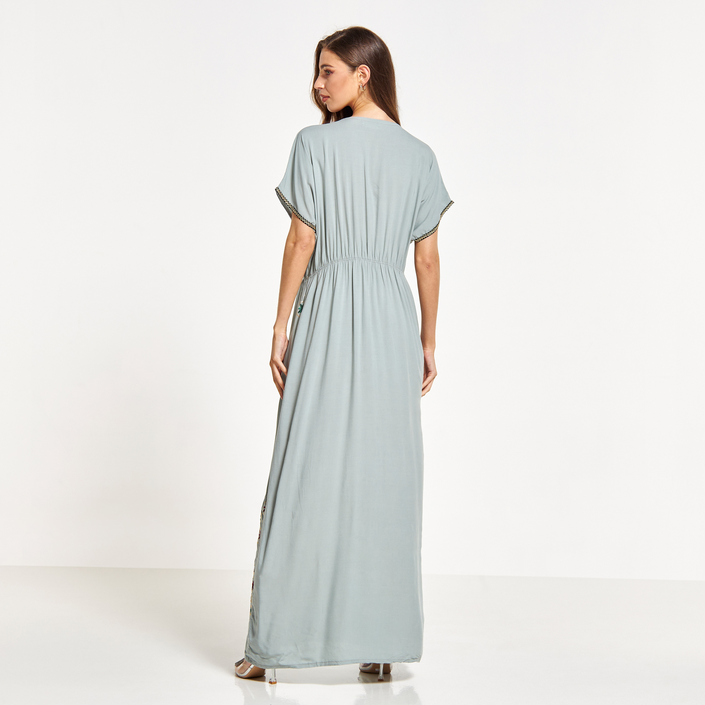 Malikah Embroidered Jalabiya with Drawstring Waist and Front Pocket-women-arabicclothing-jalabiyas-image-2