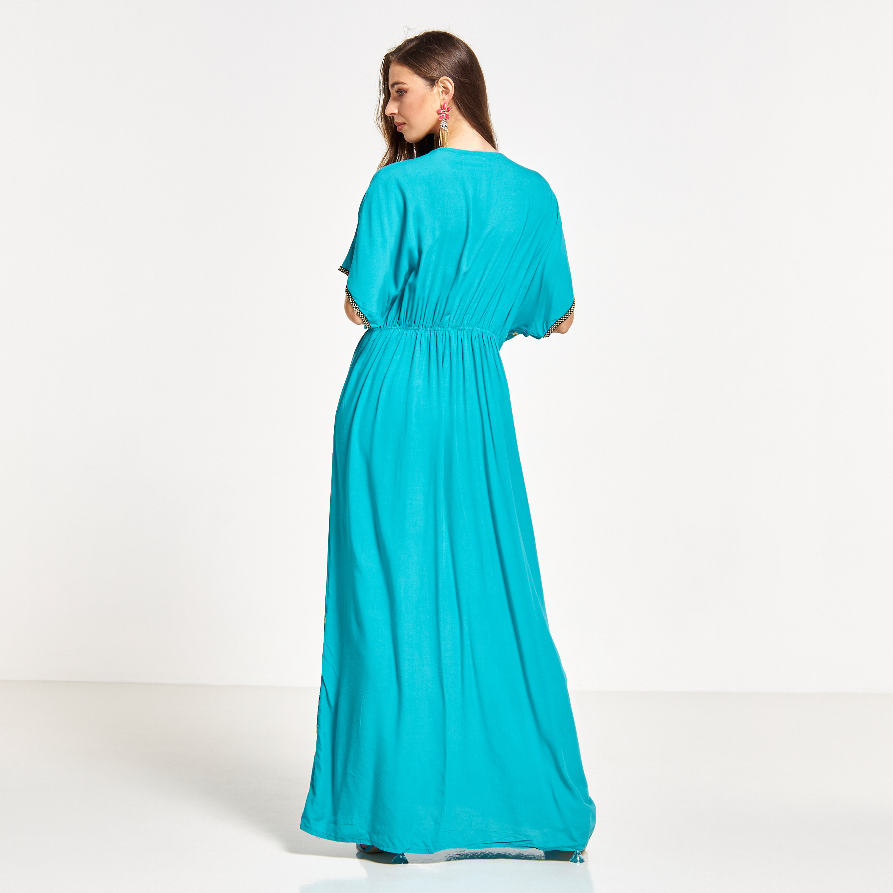 Malikah Embroidered Jalabiya with Drawstring Waist and Front Pocket-women-arabicclothing-jalabiyas-image-2