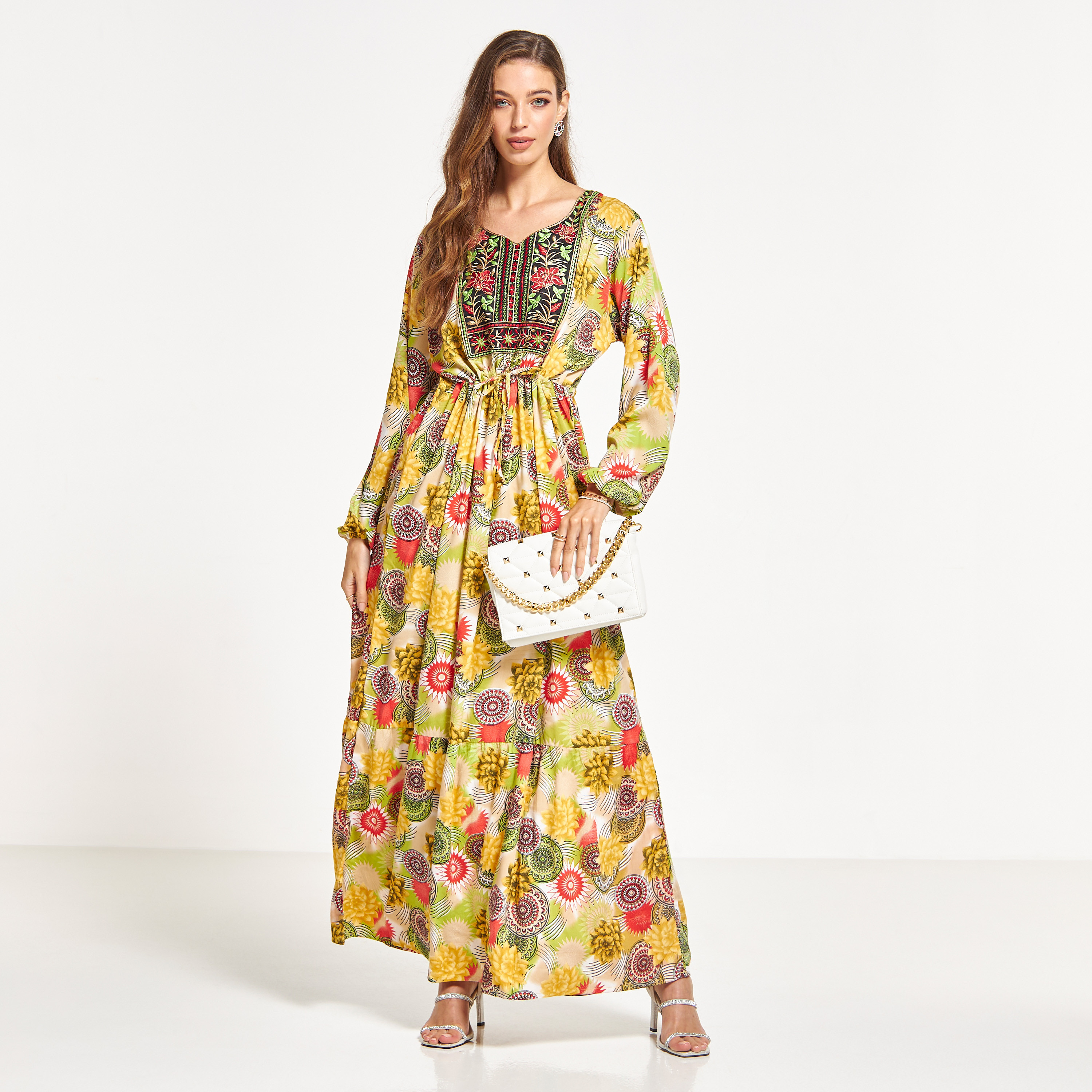 Malikah Embroidered Jalabiya with Tie-Ups-women-arabicclothing-jalabiyas-image-1