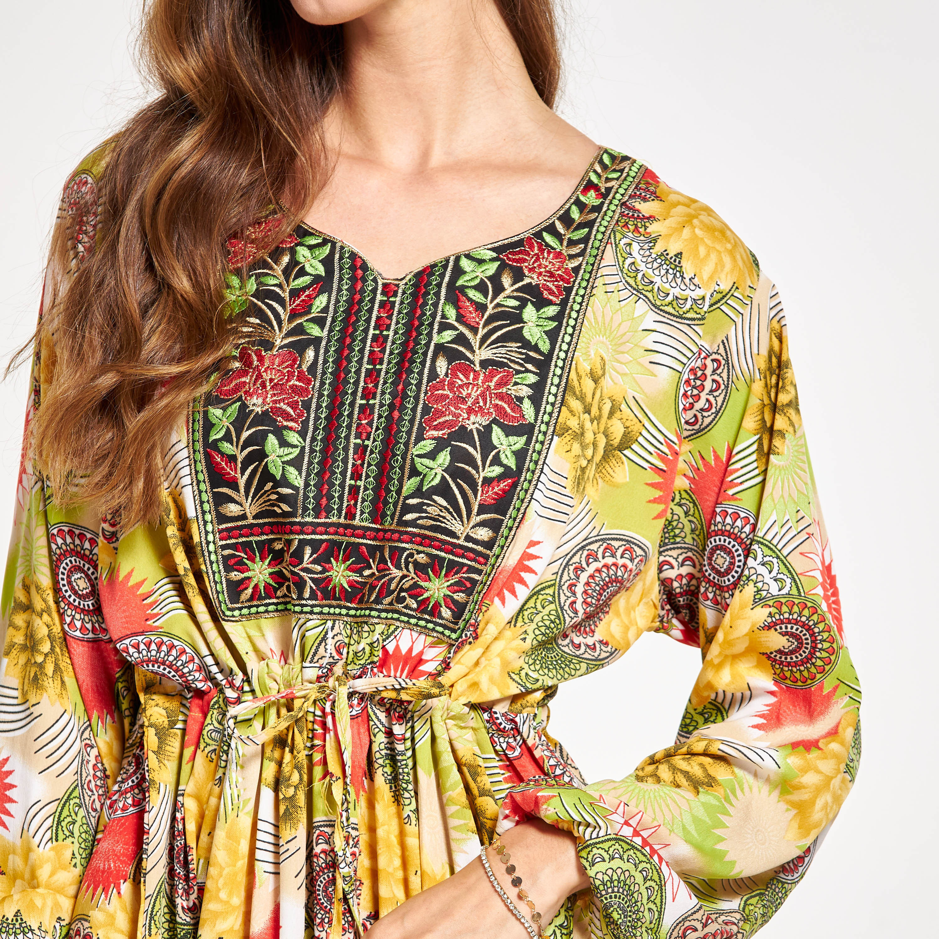 Malikah Embroidered Jalabiya with Tie-Ups-women-arabicclothing-jalabiyas-image-3