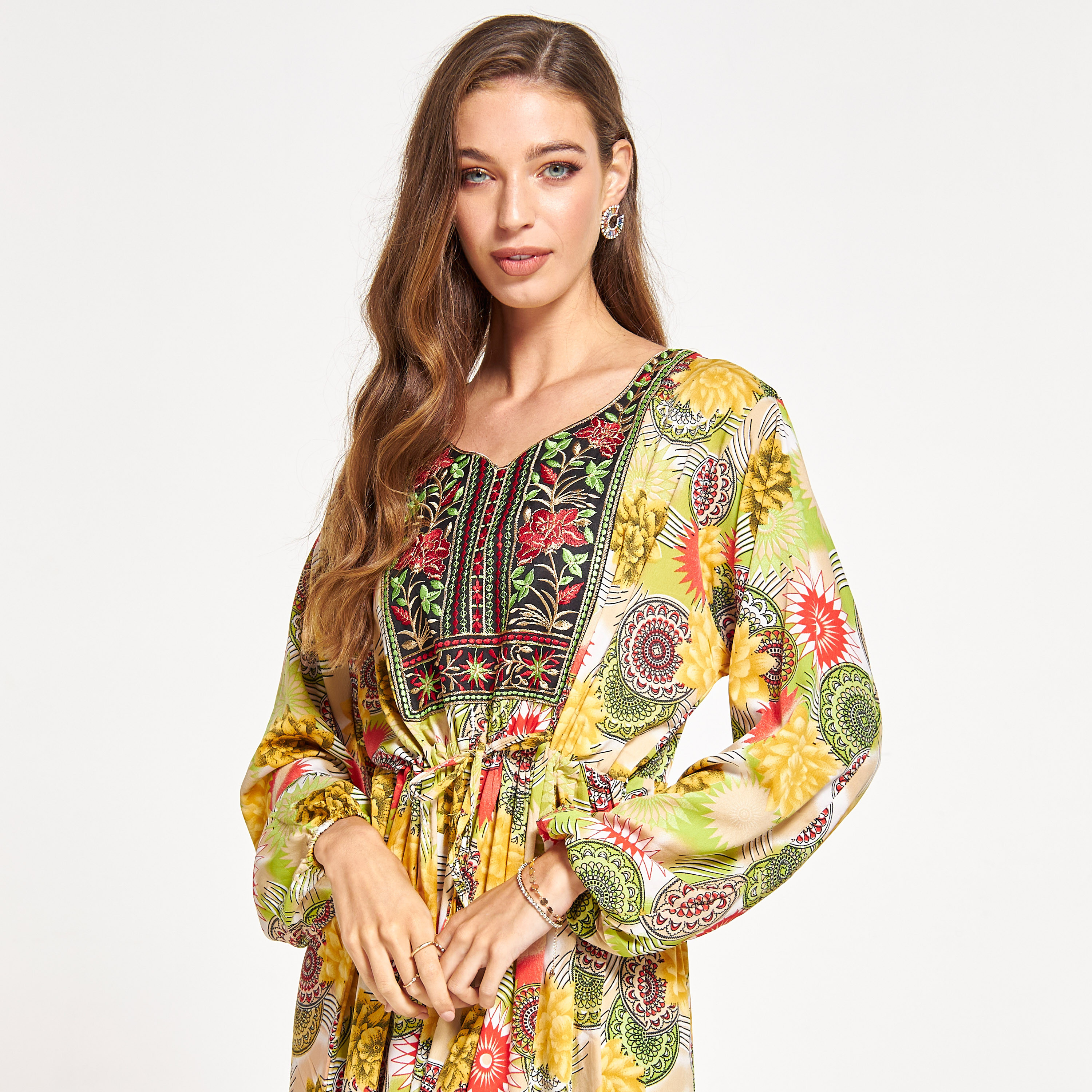 Malikah Embroidered Jalabiya with Tie-Ups-women-arabicclothing-jalabiyas-image-5