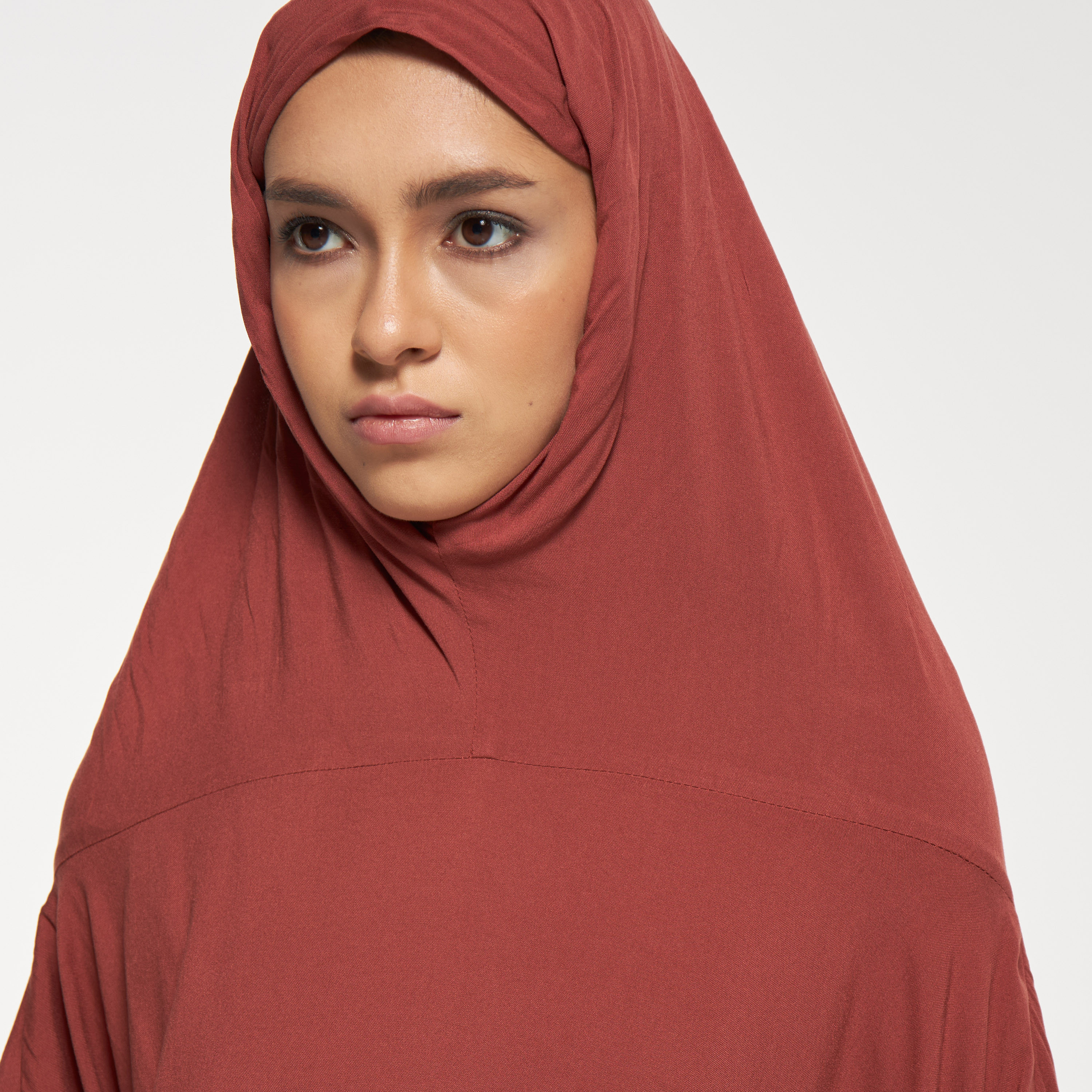 ثوب صلاة سادة مع وشاح رأس من مليكة-women-arabicclothing-abayas-image-4