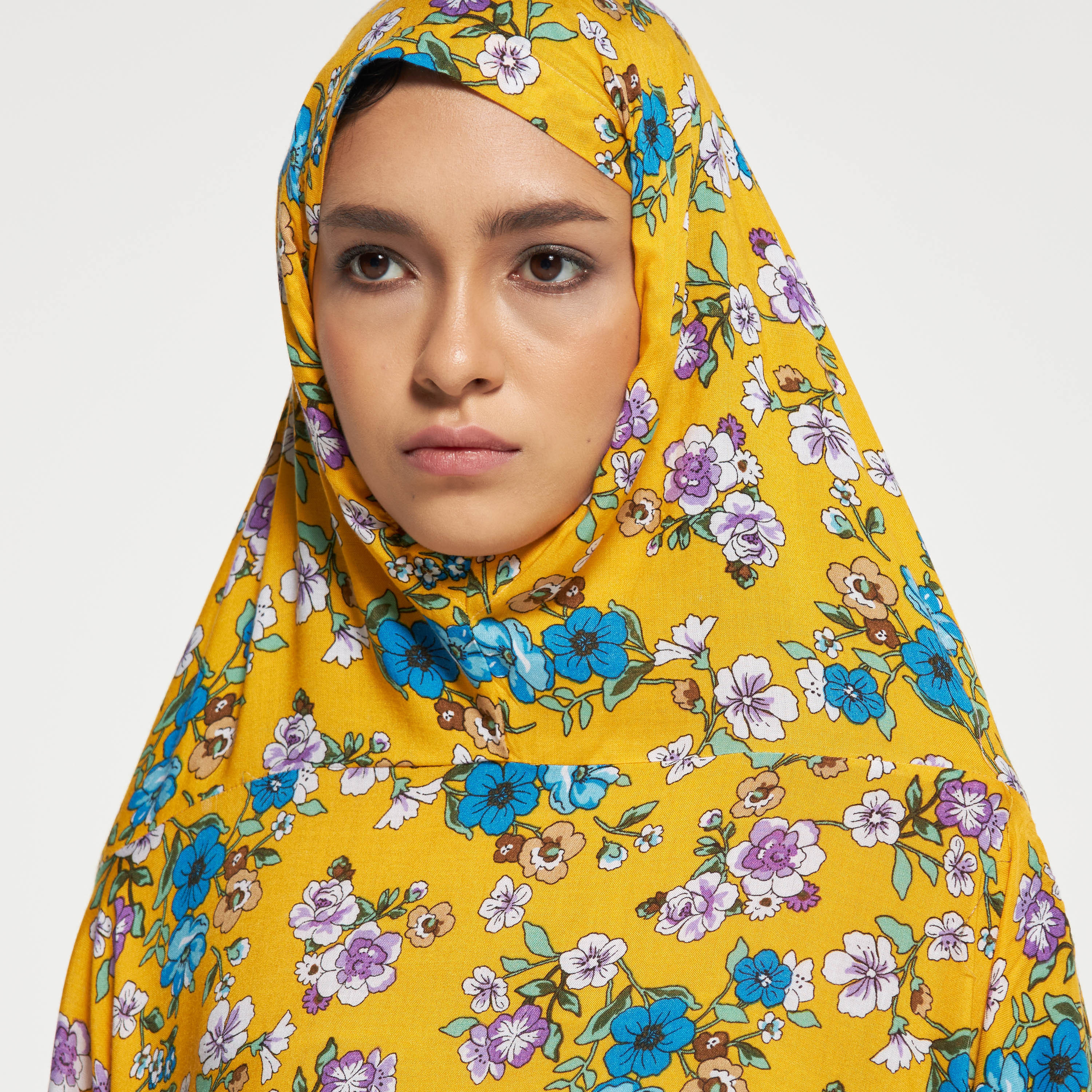 Malikah All-Over Floral Print Prayer Dress with Attached Head Scarf-women-arabicclothing-abayas-image-4