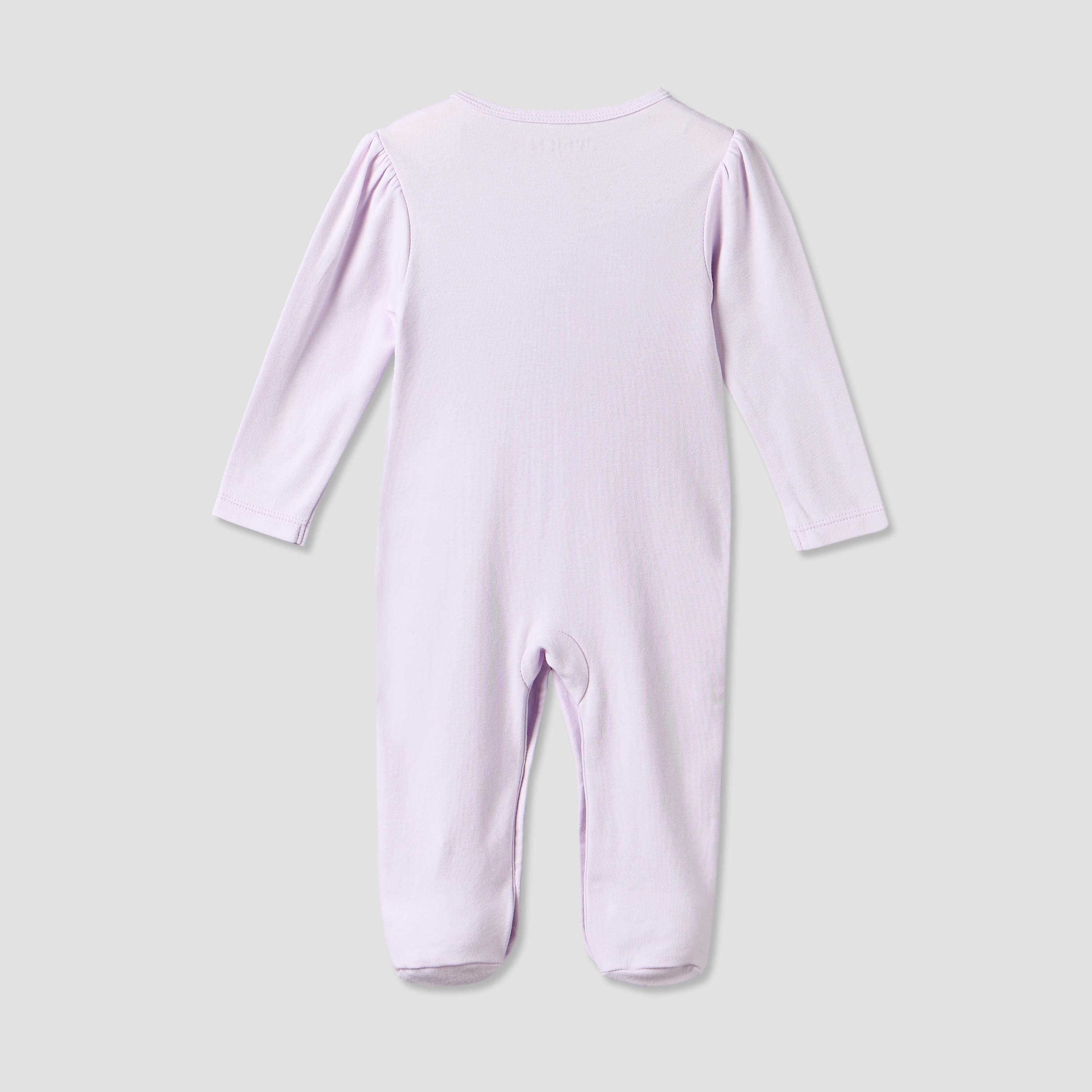 Juniors Cotton Crew Neck Long Sleeves Sleepsuit with Dinosaur Applique-baby-girls-clothing-nightwear-sleepsuits-image-2