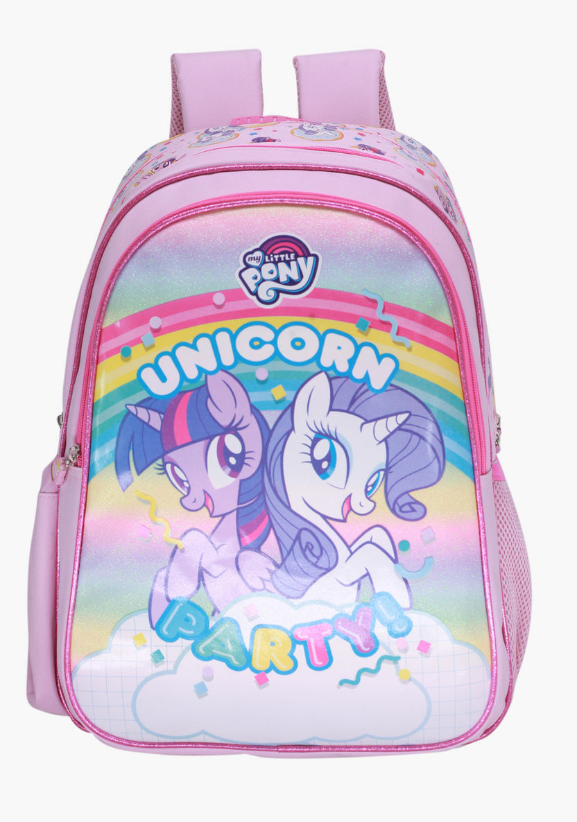 Unicorn Print Backpack - 18 inches-Backpacks-image-0