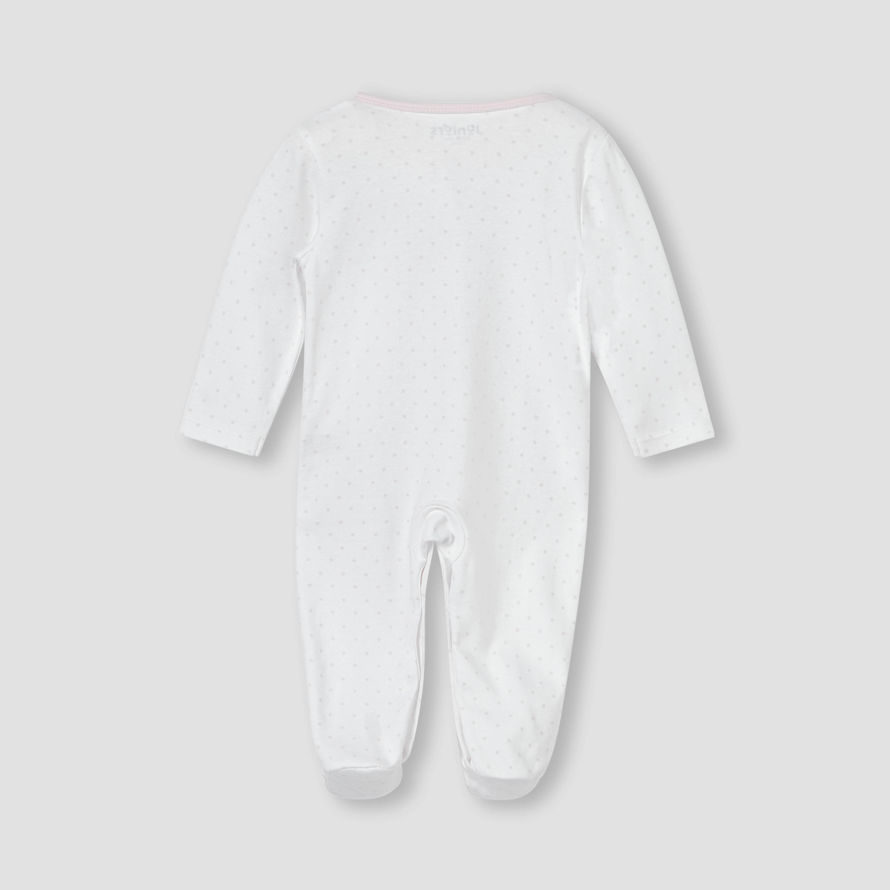 Juniors Bunny Embroidered Sleepsuit with Button Closure-baby-girls-clothing-nightwear-sleepsuits-image-3
