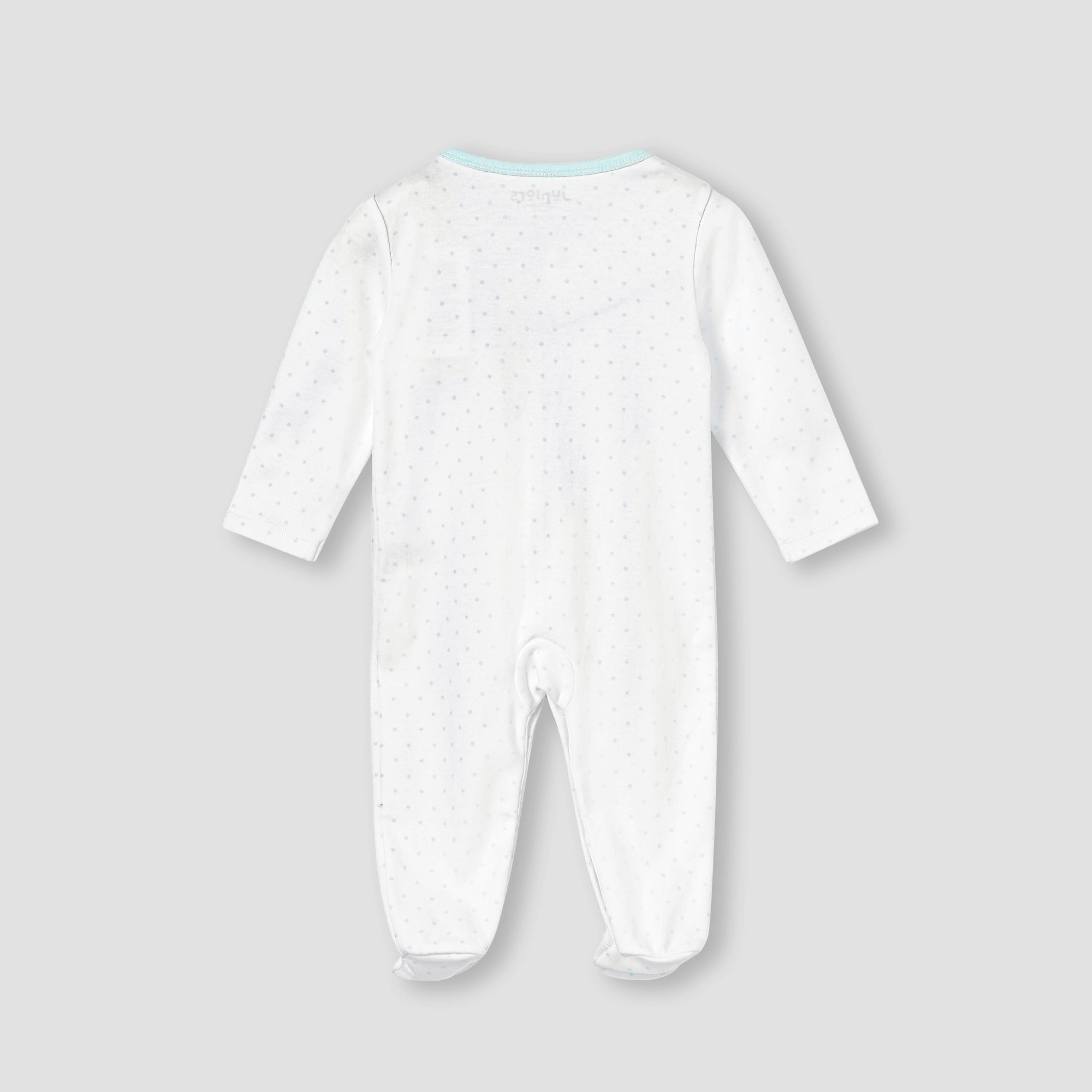 Juniors Elephant Embroidered Sleepsuit with Button Closure-baby-girls-clothing-nightwear-sleepsuits-image-2