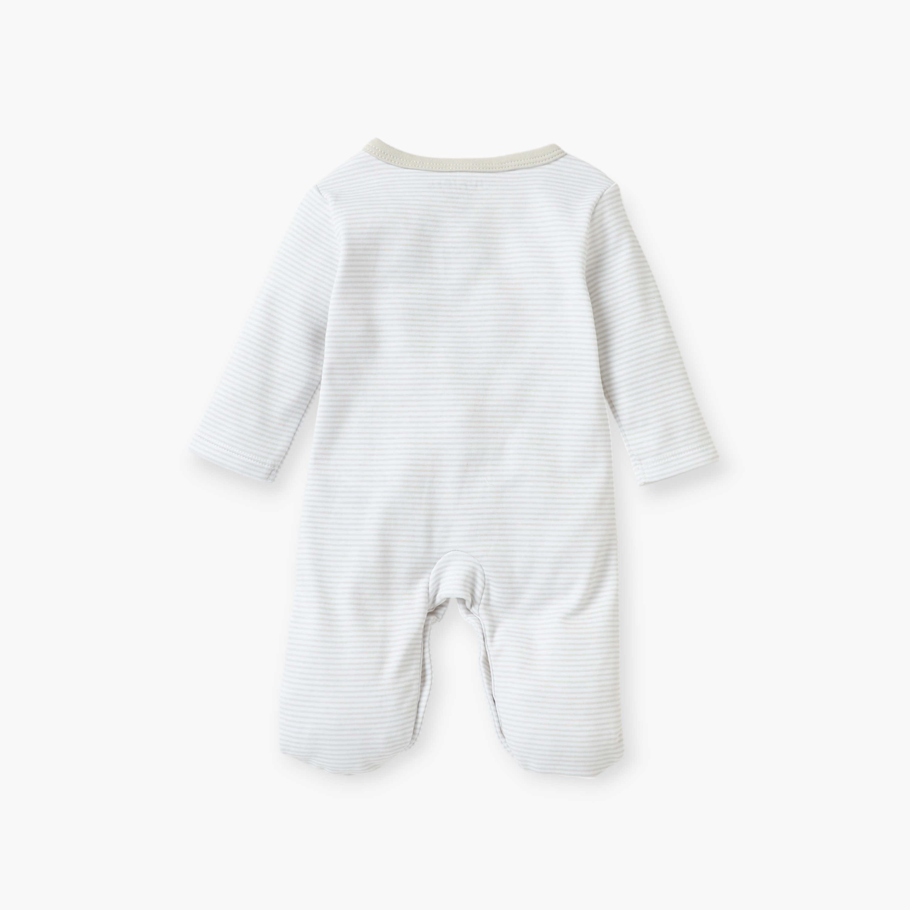 Juniors Sheep Applique Closed Foot Sleepsuit with Long Sleeves-baby-boys-clothing-nightwear-sleepsuits-image-2