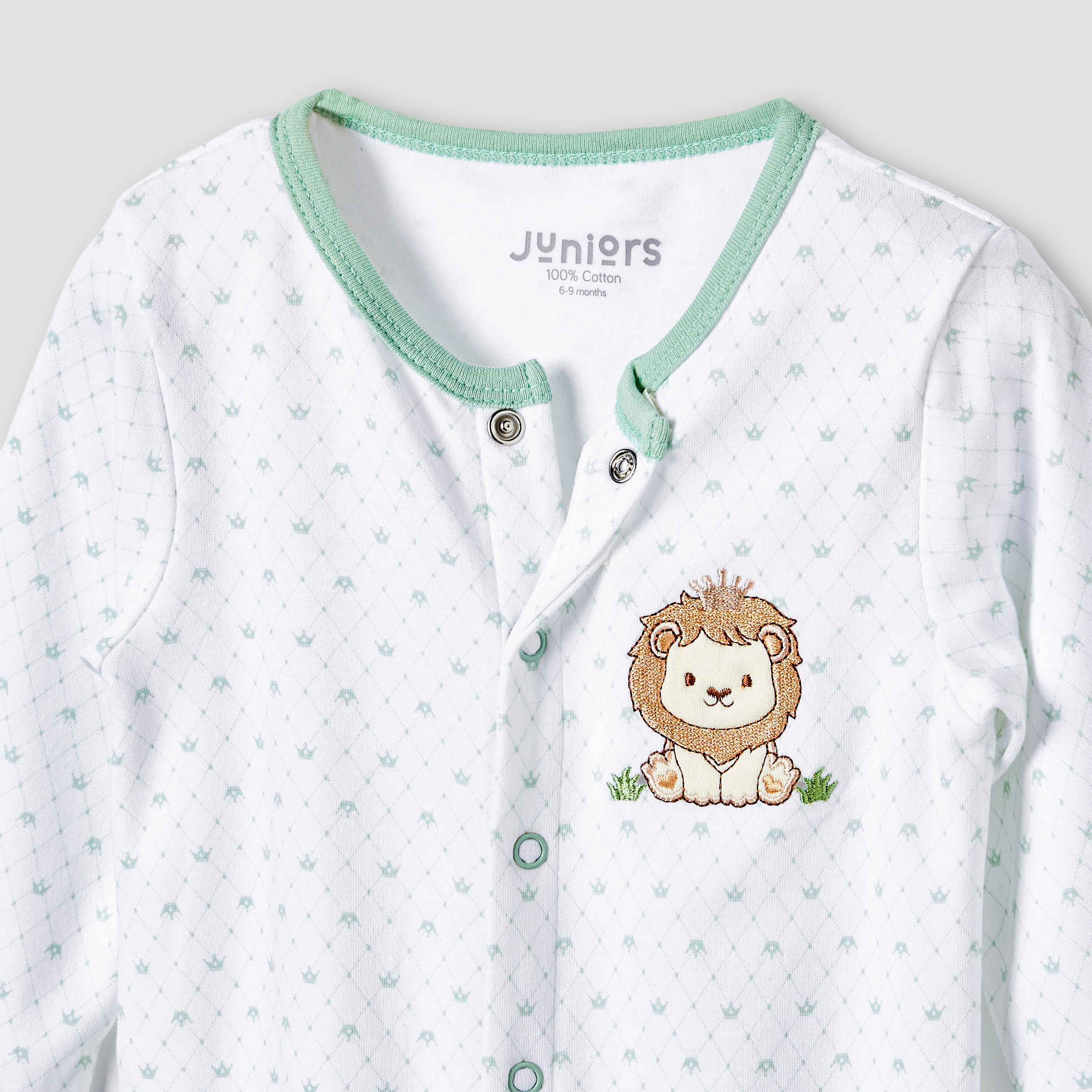 Juniors Round Neck Sleepsuit with Closed Feet - Cotton - Long Sleeves-baby-boys-clothing-nightwear-sleepsuits-image-3