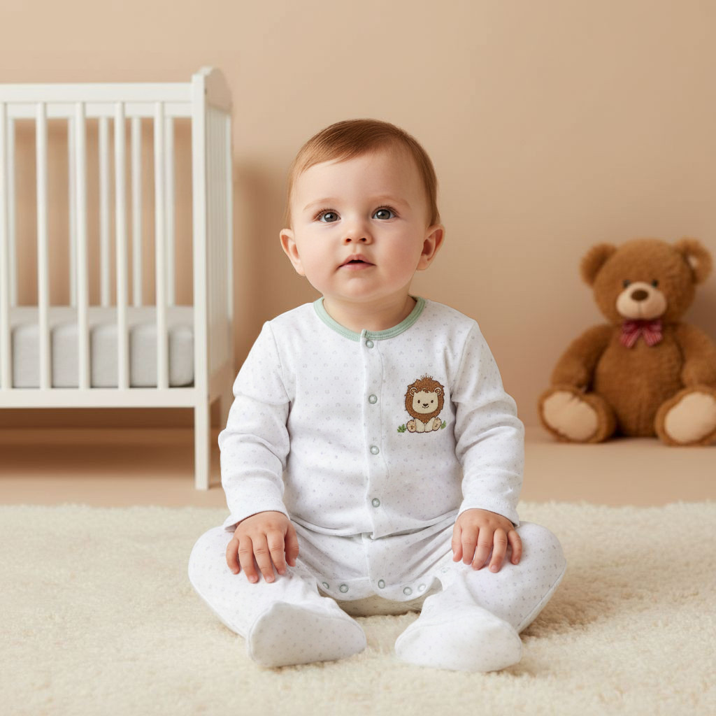 Juniors Round Neck Sleepsuit with Closed Feet - Cotton - Long Sleeves-baby-boys-clothing-nightwear-sleepsuits-image-5