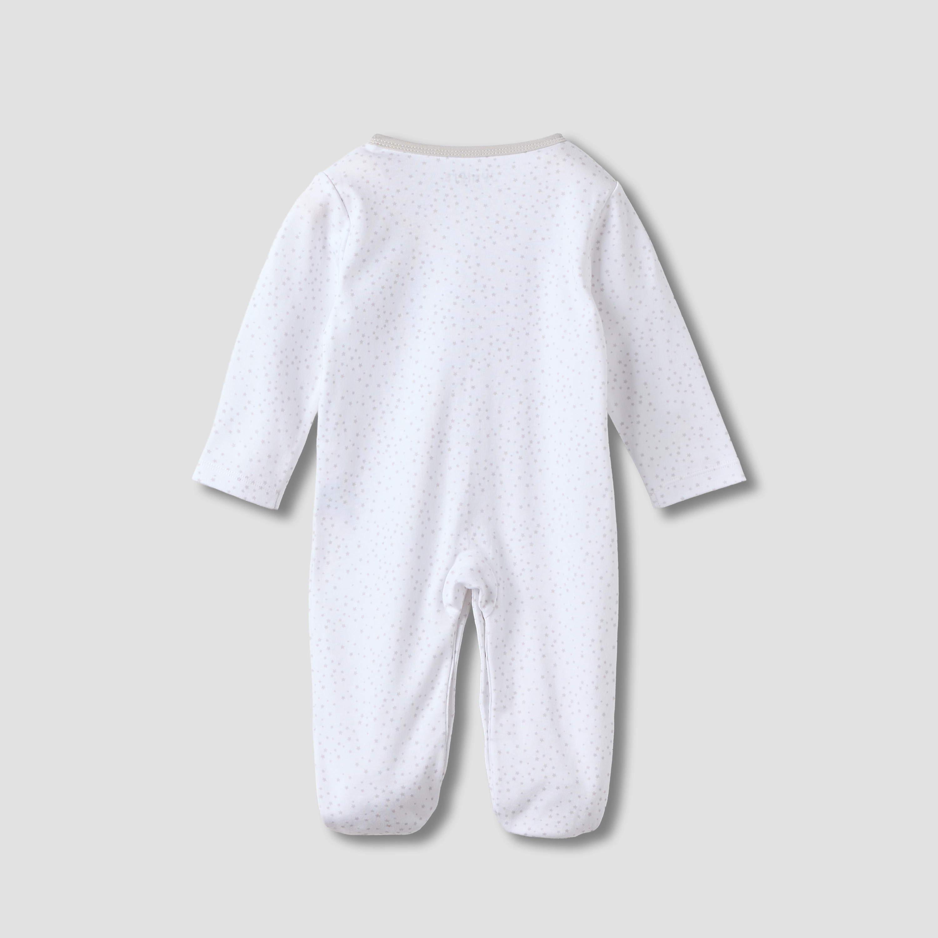 Juniors Sheep Embroidered Sleepsuit with Long Sleeves-baby-boys-clothing-nightwear-sleepsuits-image-2