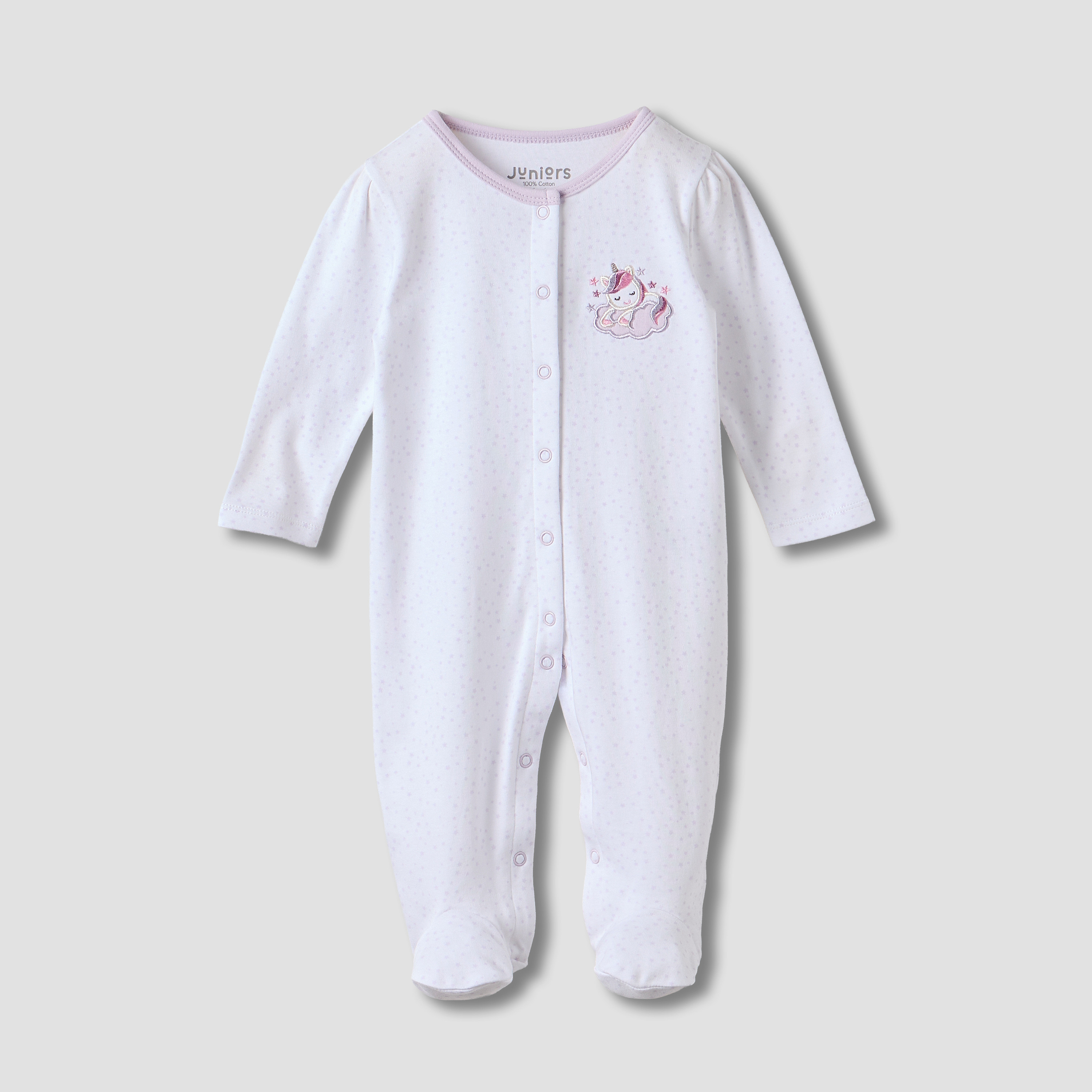 Juniors Unicorn Embroidered Sleepsuit-baby-girls-clothing-nightwear-sleepsuits-image-2