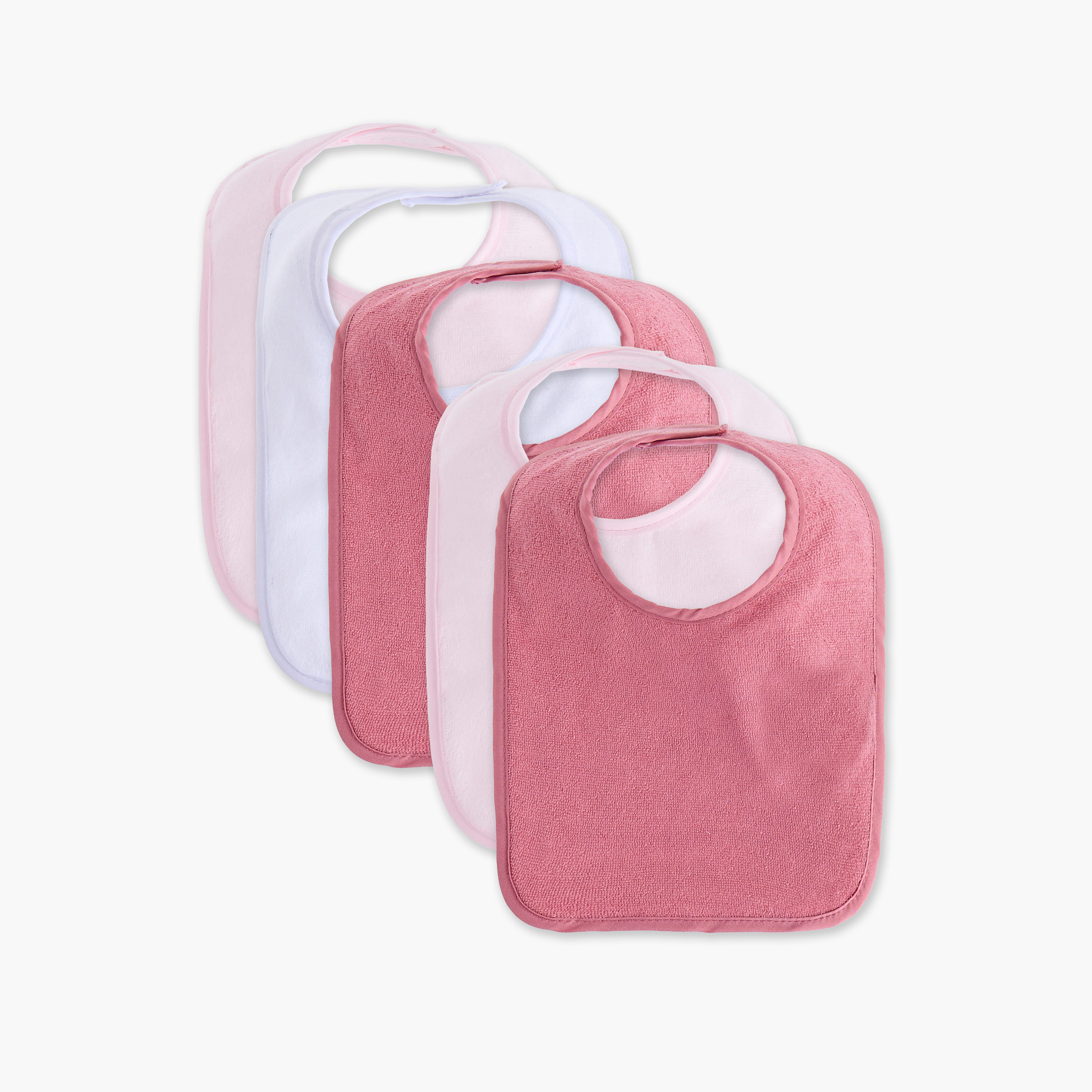 مريلة سادة تيري من جونيورز - طقم من 5 قطع-baby-feeding-bibs-image-1