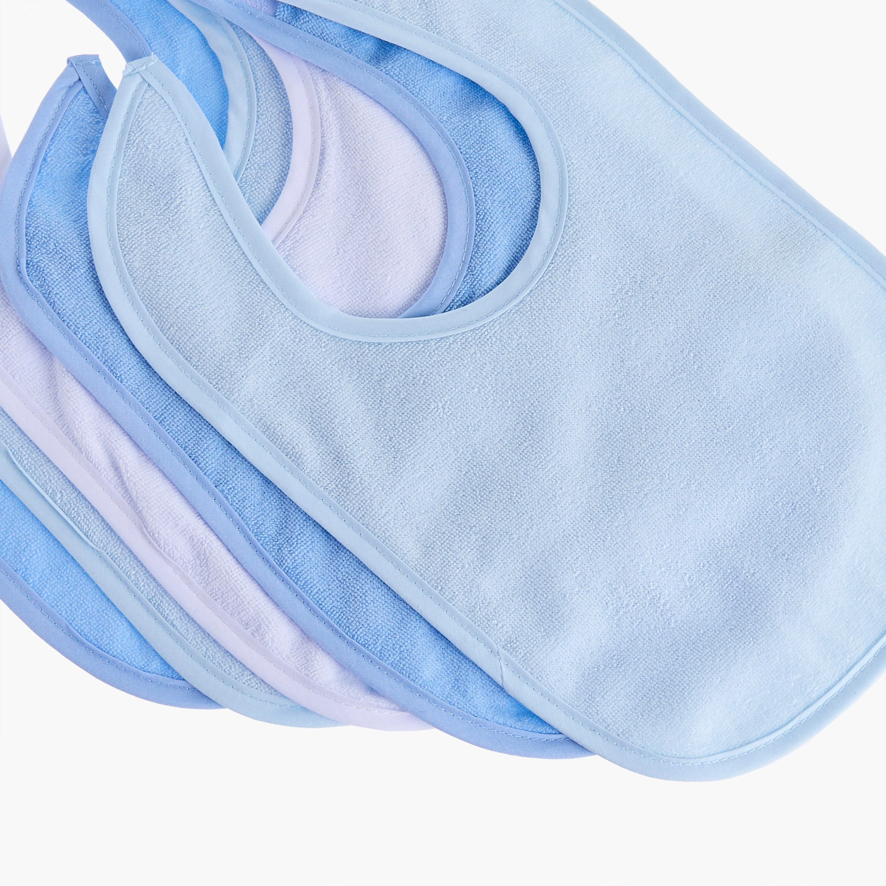 مرايل سادة تيري بشريط إغلاق لاصق من جونيورز - طقم من 5 قطع-baby-feeding-bibs-image-2