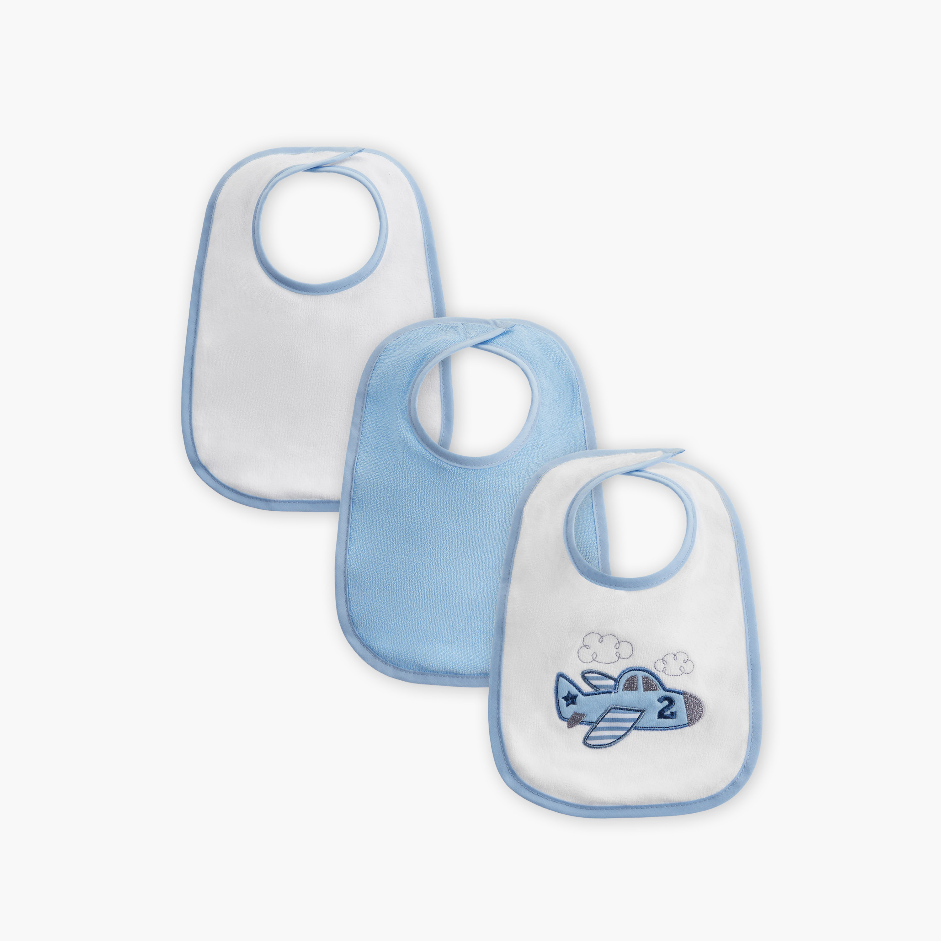 Juniors Assorted Bib with Snap Button Closure - Set of 3-baby-feeding-bibs-image-1