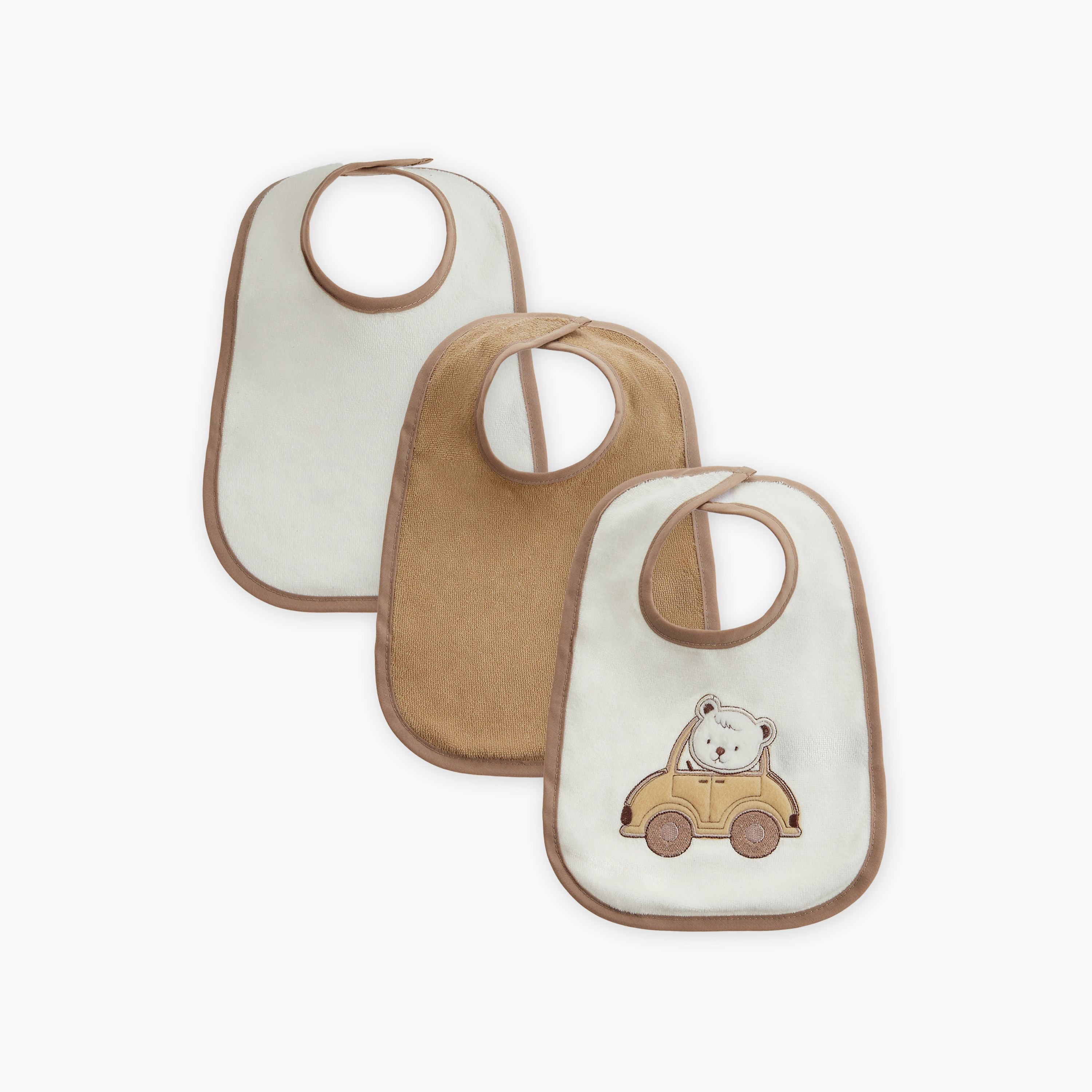 Juniors Assorted Bib with Snap Button Closure - Set of 3-baby-feeding-bibs-image-1