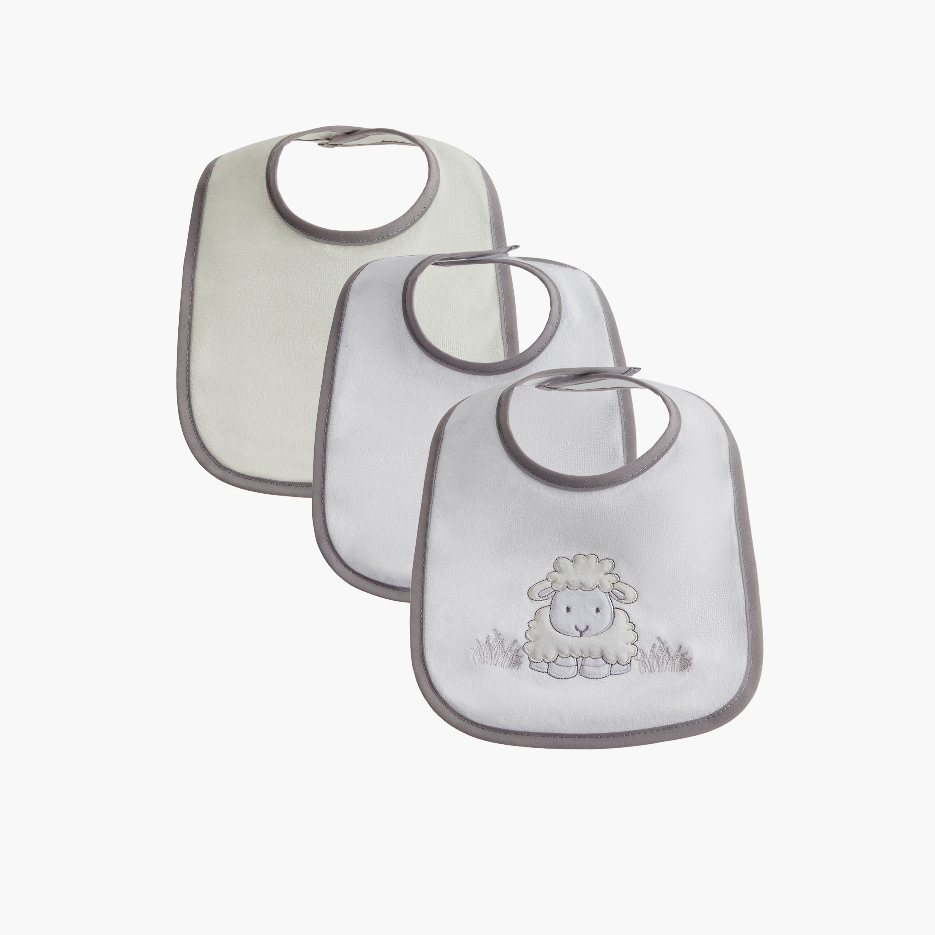 Juniors Assorted Bib with Snap Button Closure - Set of 3-baby-feeding-bibs-image-1