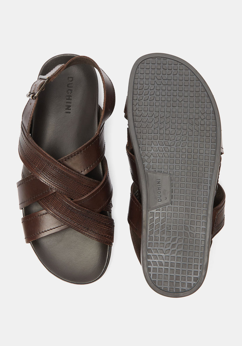 Duchini Men's Cross Strap Sandals with Buckle Closure-Men%27s Sandals-image-4