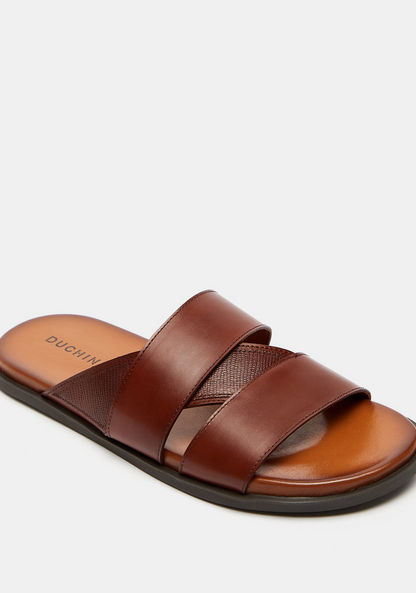 Duchini Men's Slip-On Cross Strap Sandals