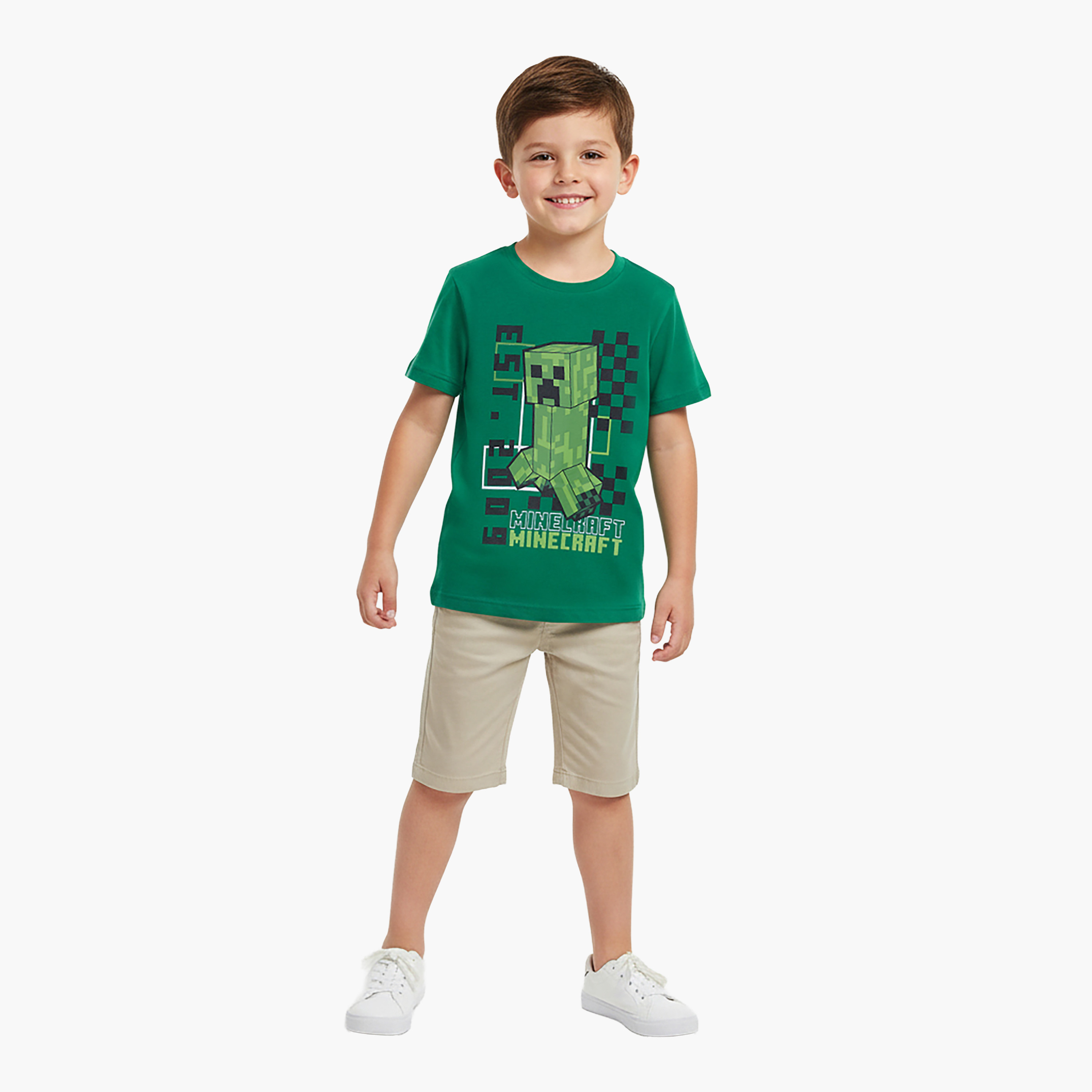 Minecraft Graphic Cotton Short Sleeves T-Shirt-boys-clothing-tshirtsandpolos-image-2