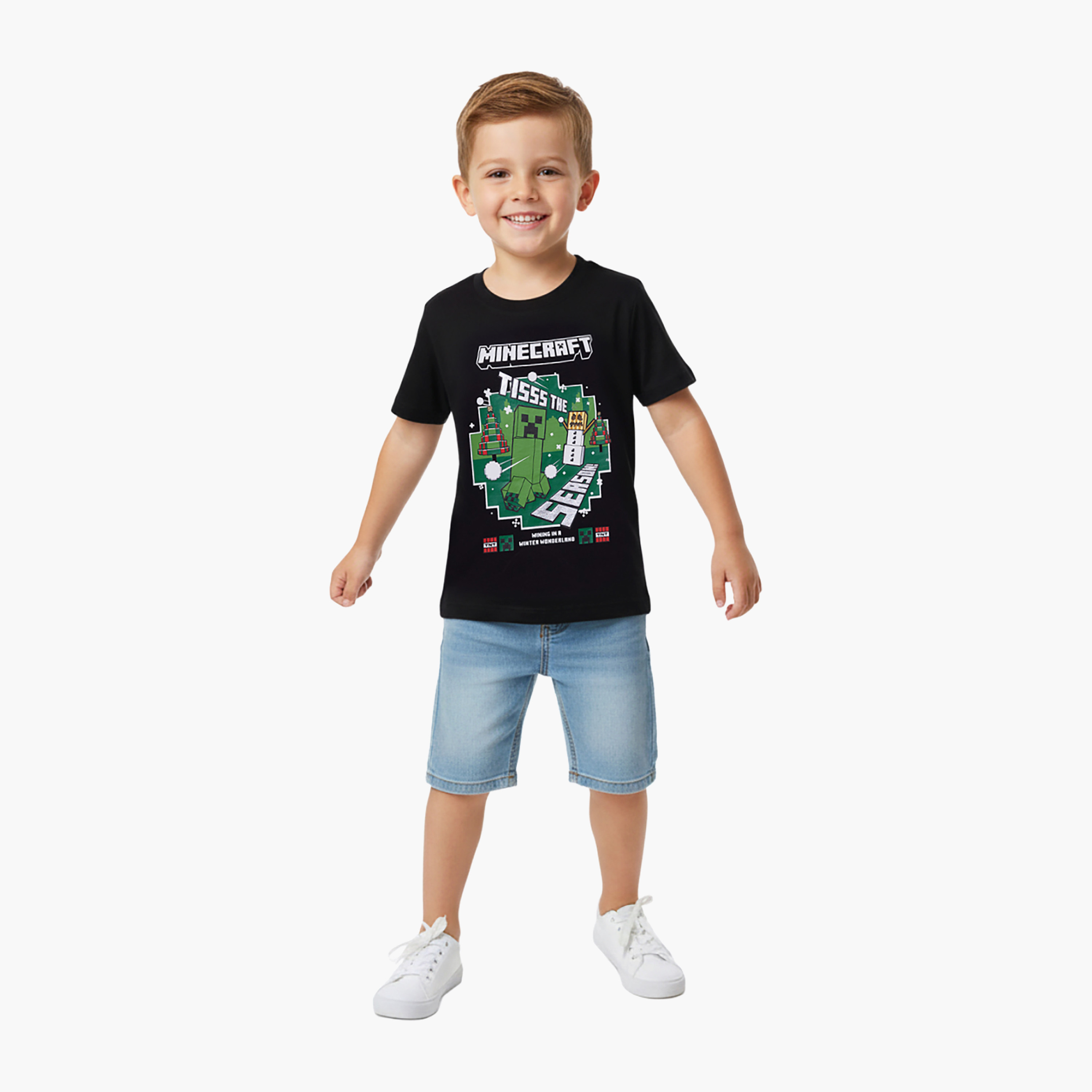 تيشرت قطني بأكمام قصيرة مع رسومات من ماينكرافت-boys-clothing-tshirtsandpolos-image-2