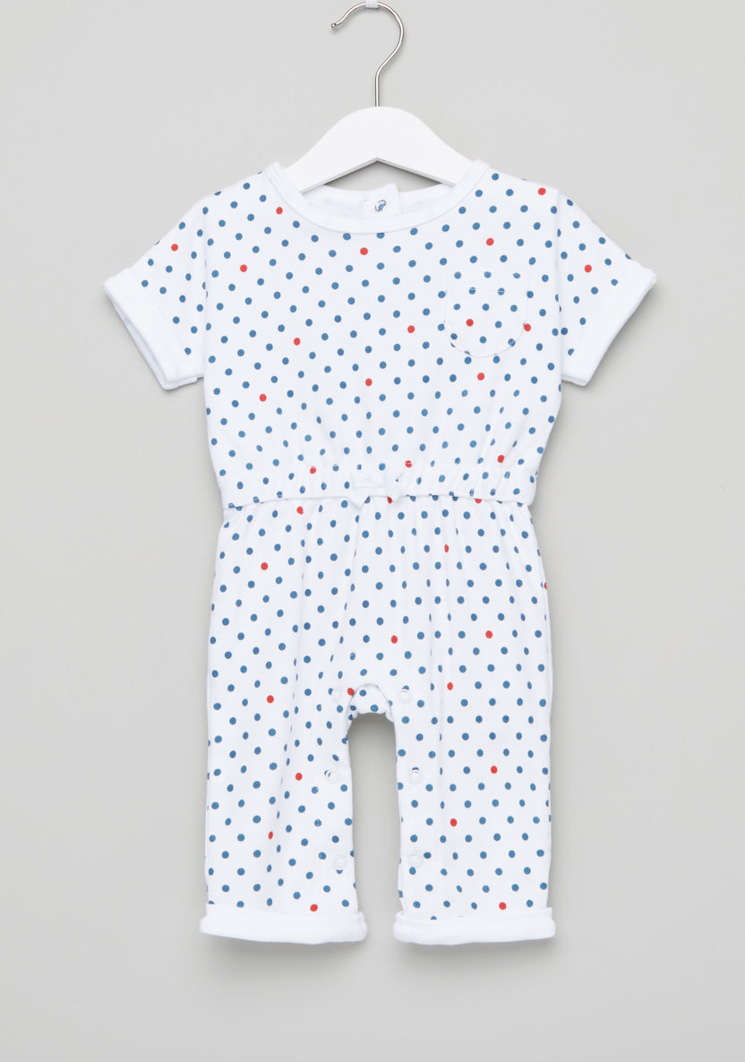 Juniors Dot Printed Short Sleeves Sleepsuit-Sleepsuits-image-0