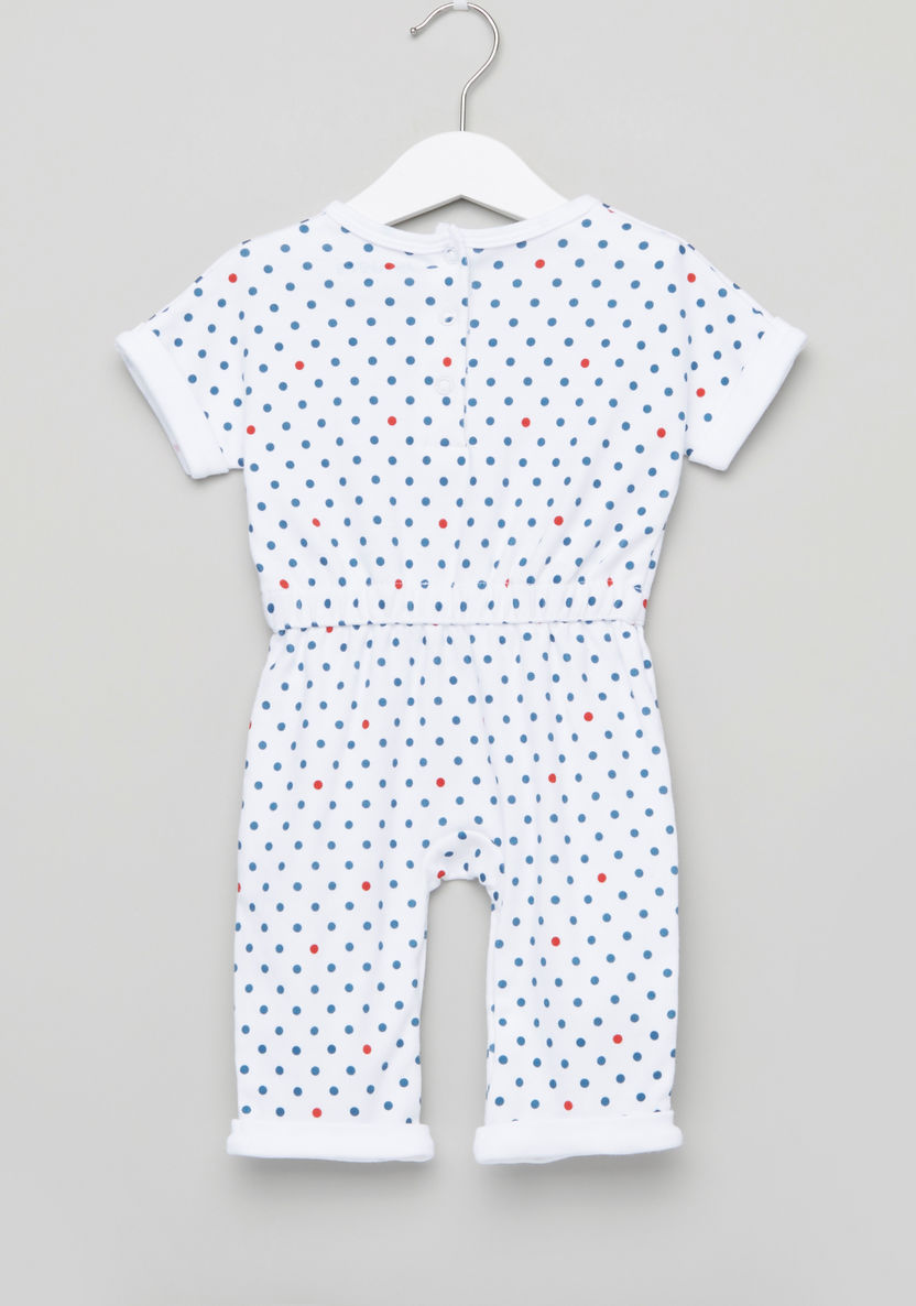 Juniors Dot Printed Short Sleeves Sleepsuit-Sleepsuits-image-2