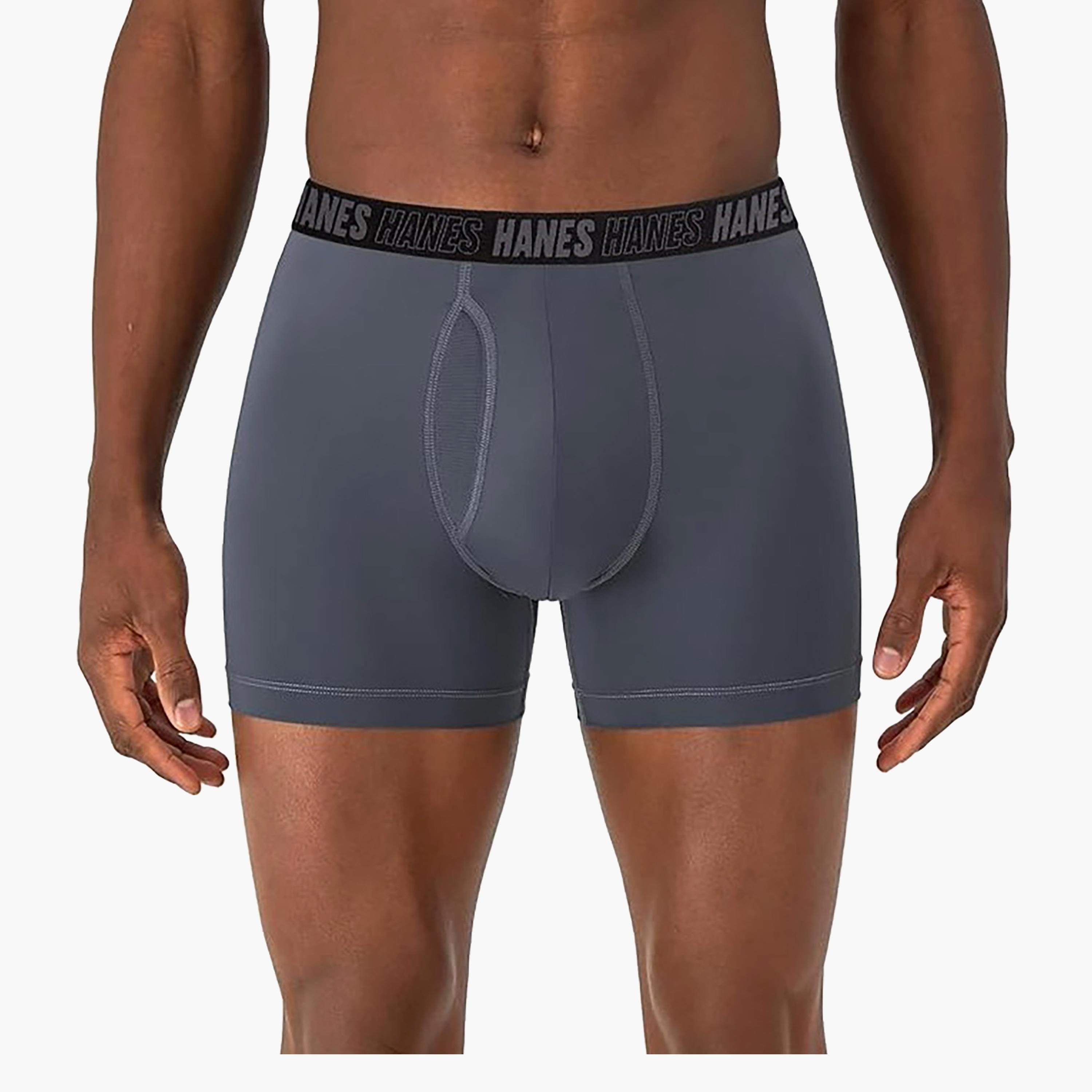 Hanes Assorted Pack of 3 Brand Print Waistband Men's Boxer Briefs-men-clothing-innerwear-underwear-image-2