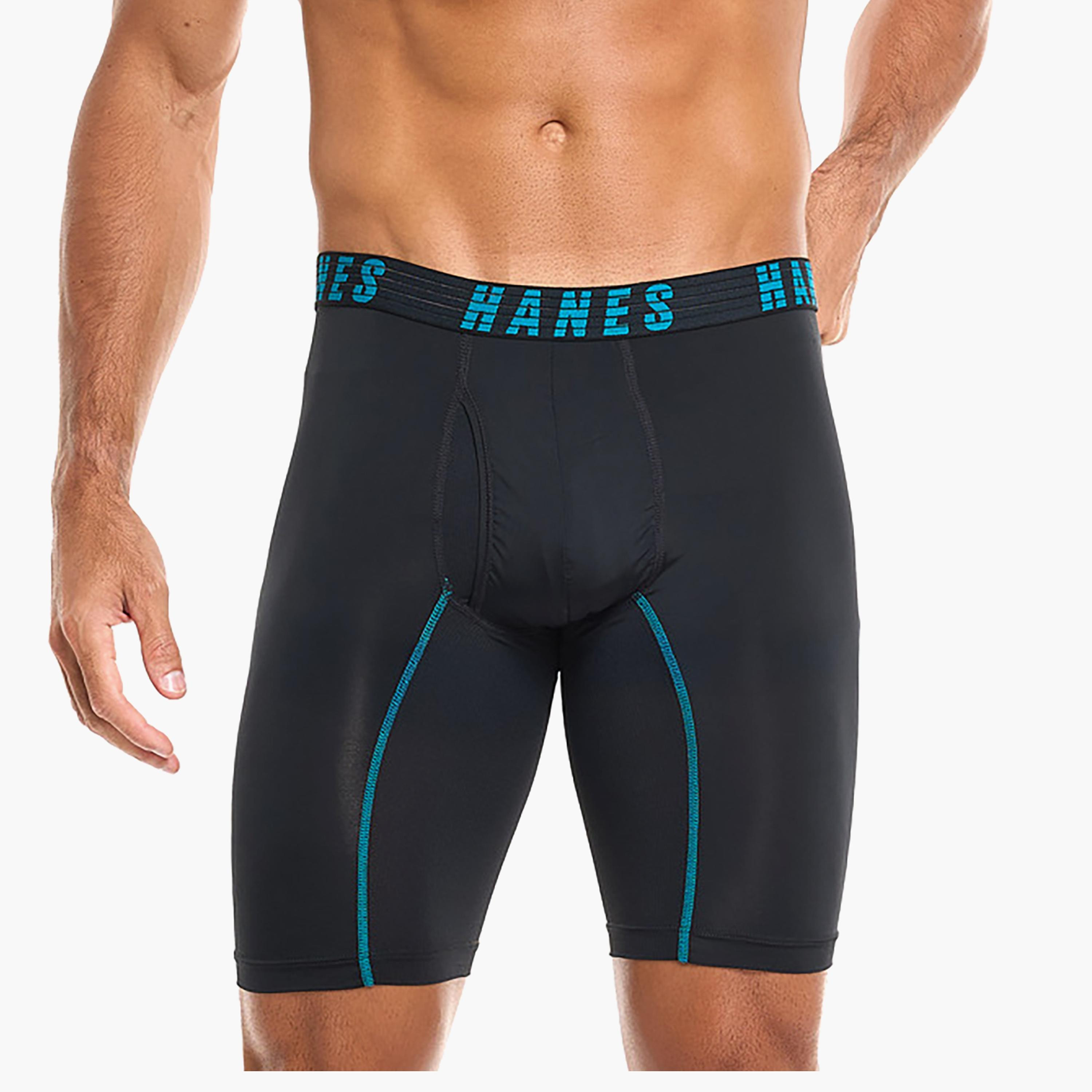 Hanes Assorted Pack of 3 Brand Print Waistband Men's Boxer Briefs-men-clothing-innerwear-underwear-image-4