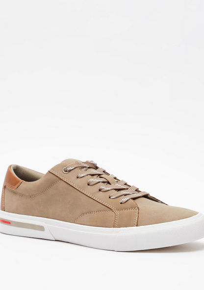 Lee Cooper Men's  Solid Sneakers with Lace-Up Closure