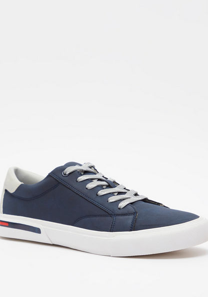 Lee Cooper Men's  Solid Sneakers with Lace-Up Closure-Men%27s Sneakers-image-1