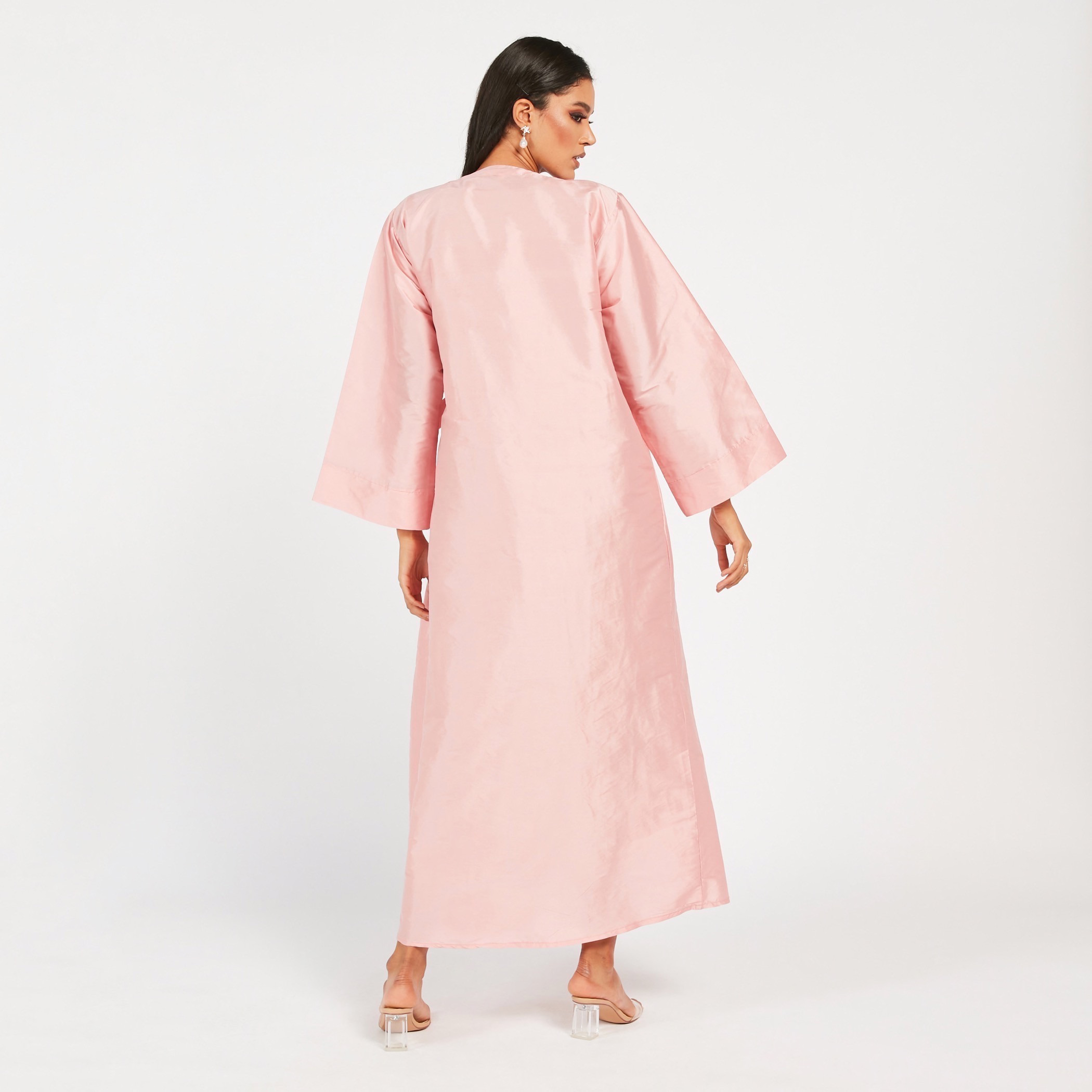 MOiSTREET Solid Abaya with Tie-Ups and Flared Sleeves-women-arabicclothing-abayas-image-4