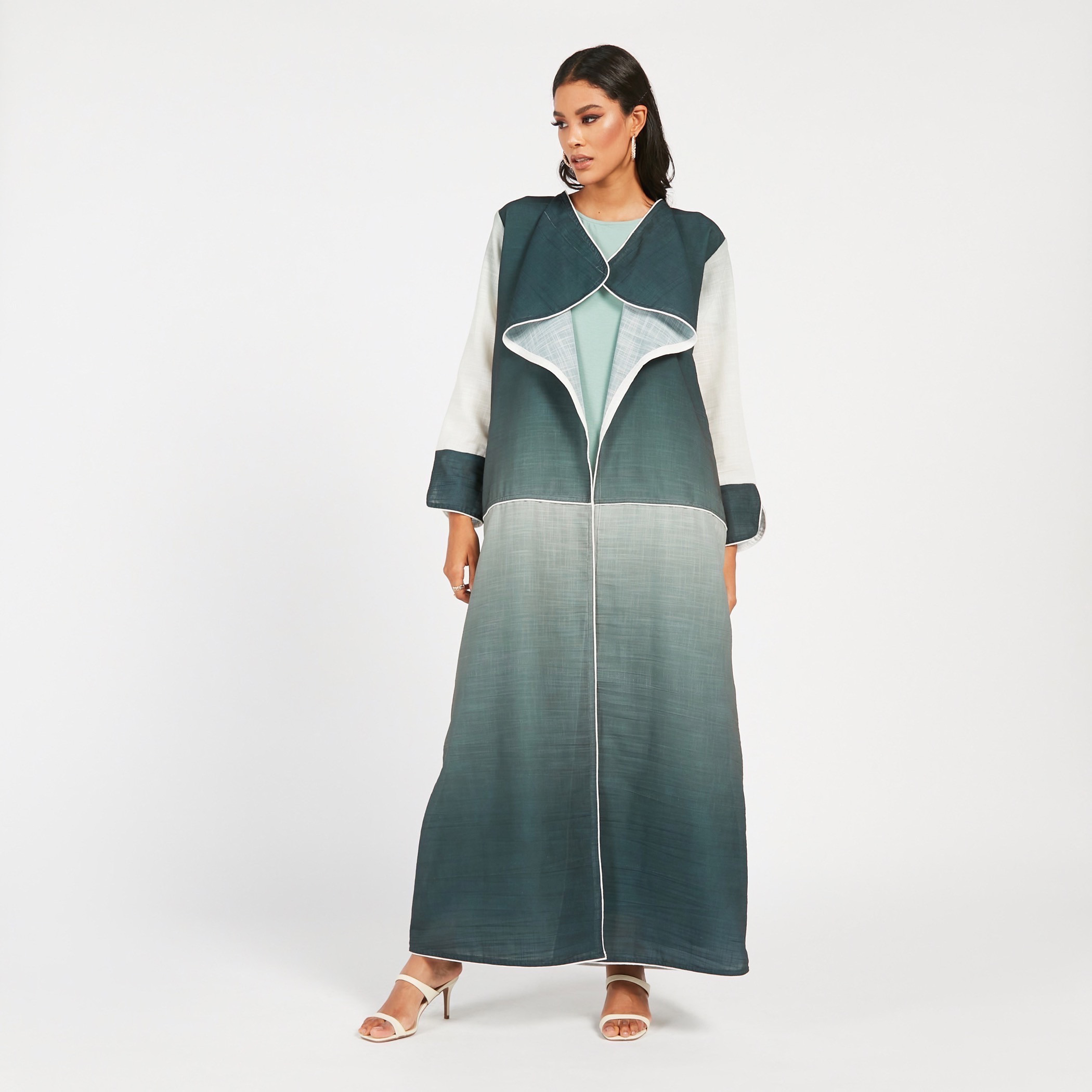 MOiSTREET Open Front Abaya with Stylized Neck-women-arabicclothing-abayas-image-2