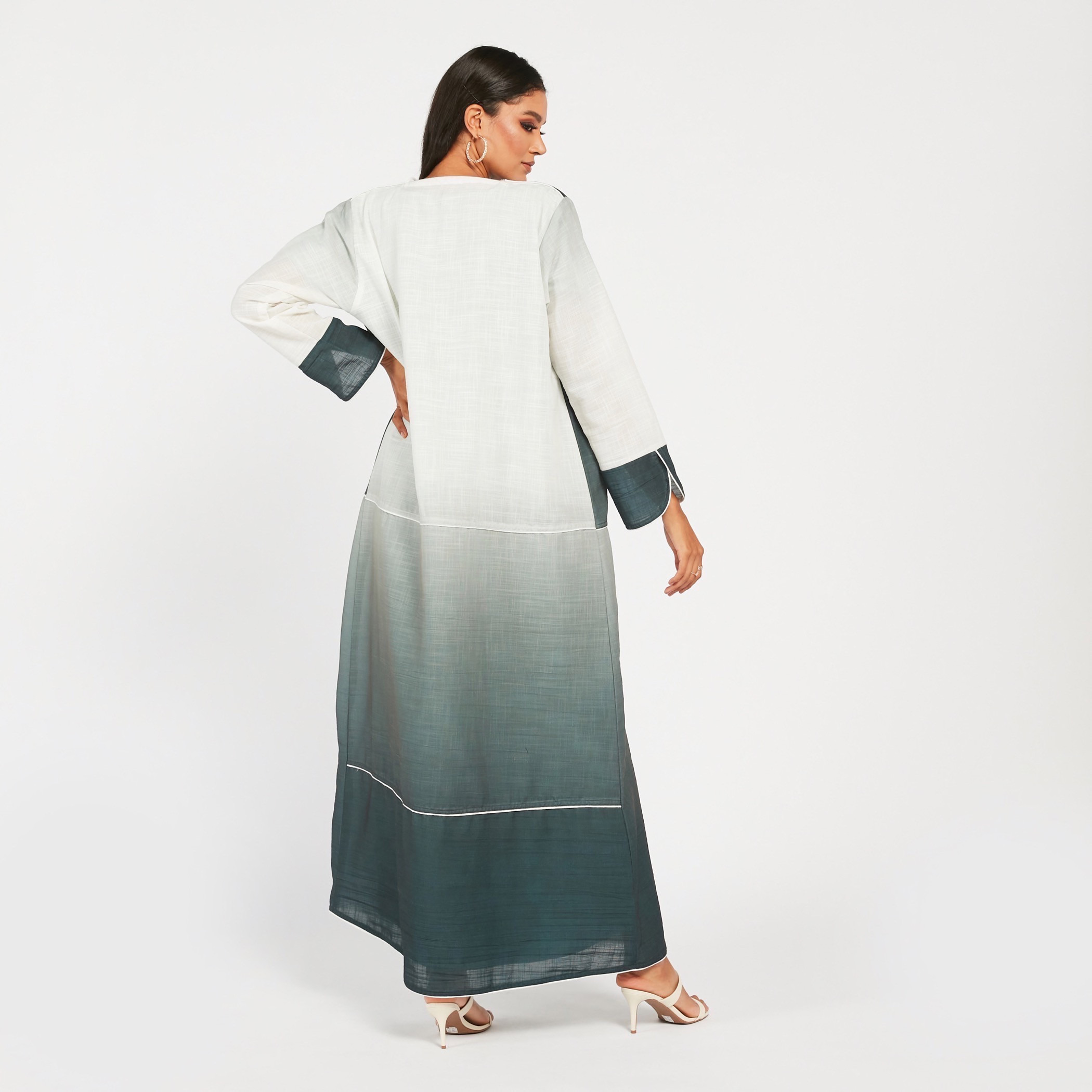 MOiSTREET Open Front Abaya with Stylized Neck-women-arabicclothing-abayas-image-4