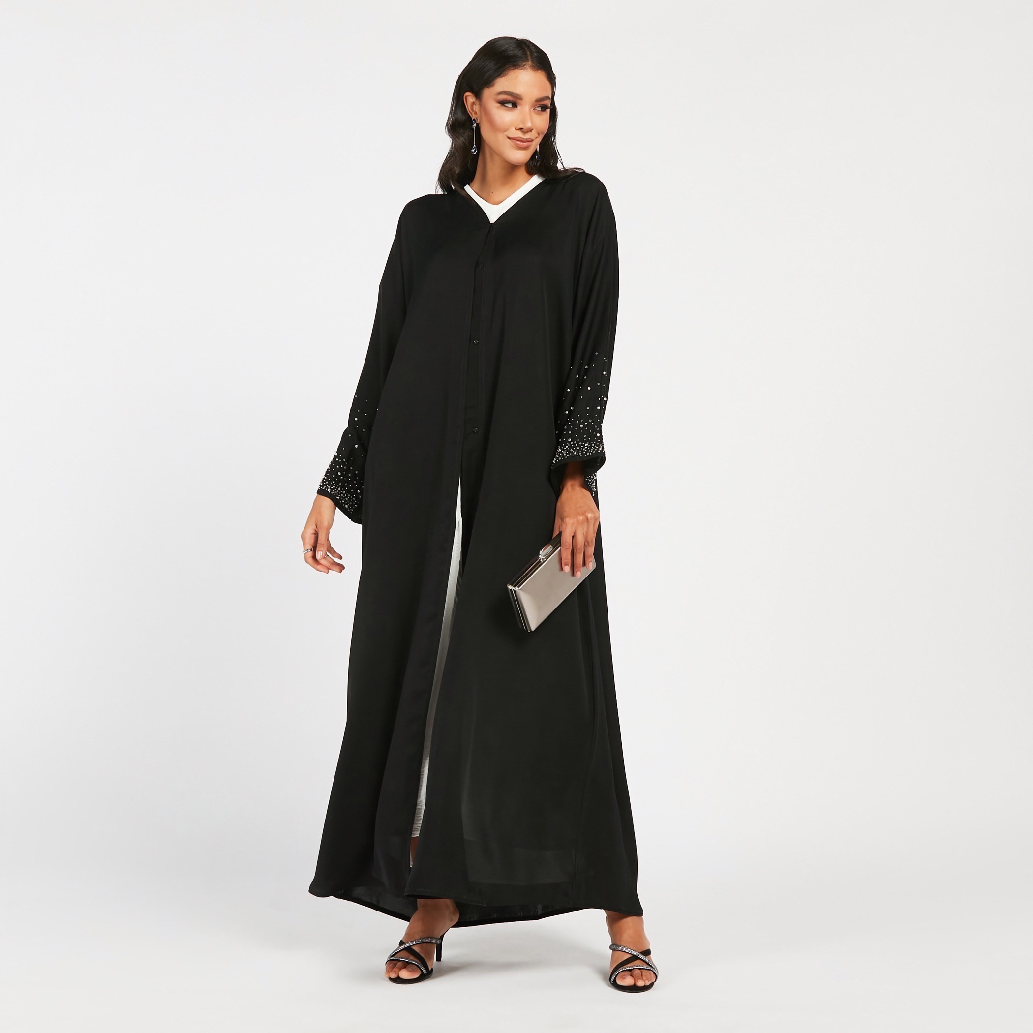 Moistreet Embellished Abaya with Button-Up Closure-women-arabicclothing-abayas-image-1