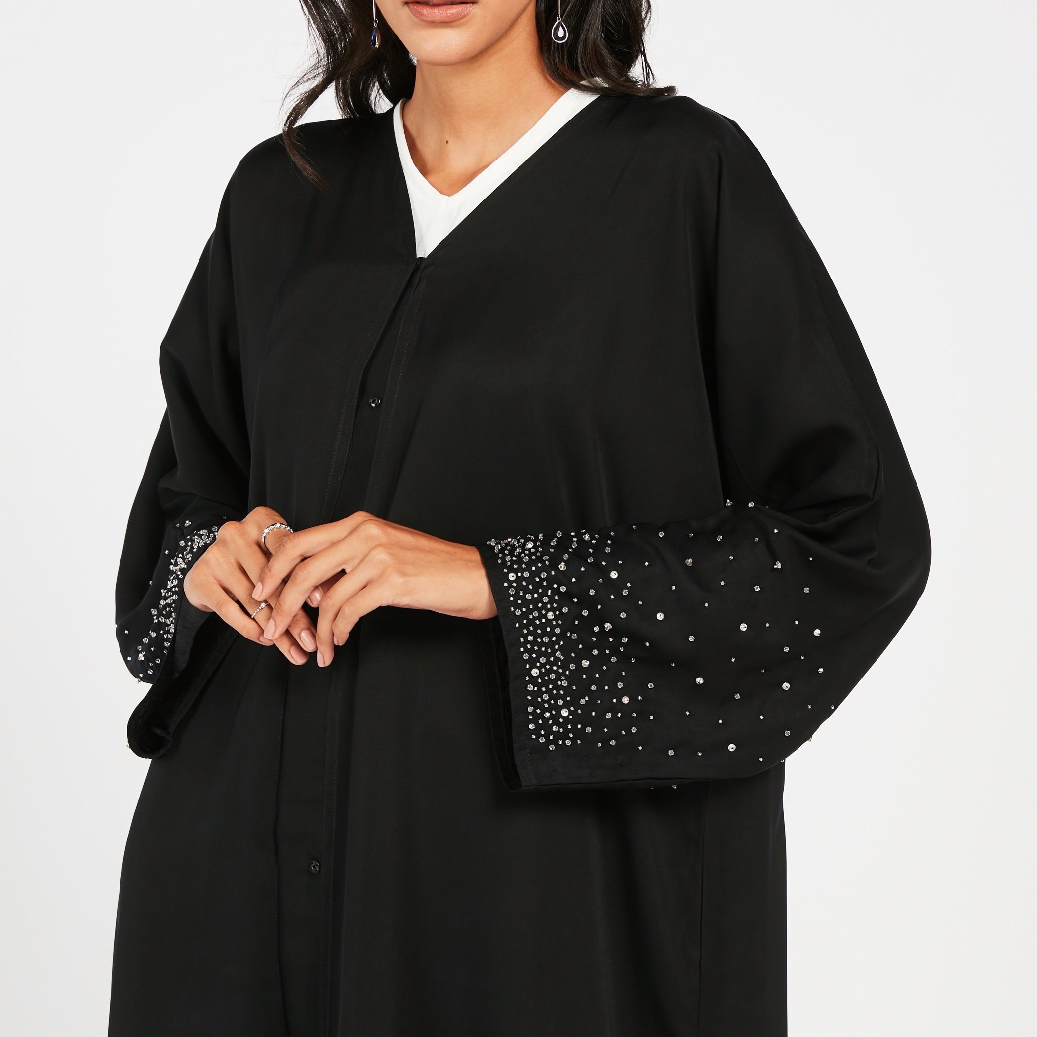 Moistreet Embellished Abaya with Button-Up Closure-women-arabicclothing-abayas-image-3